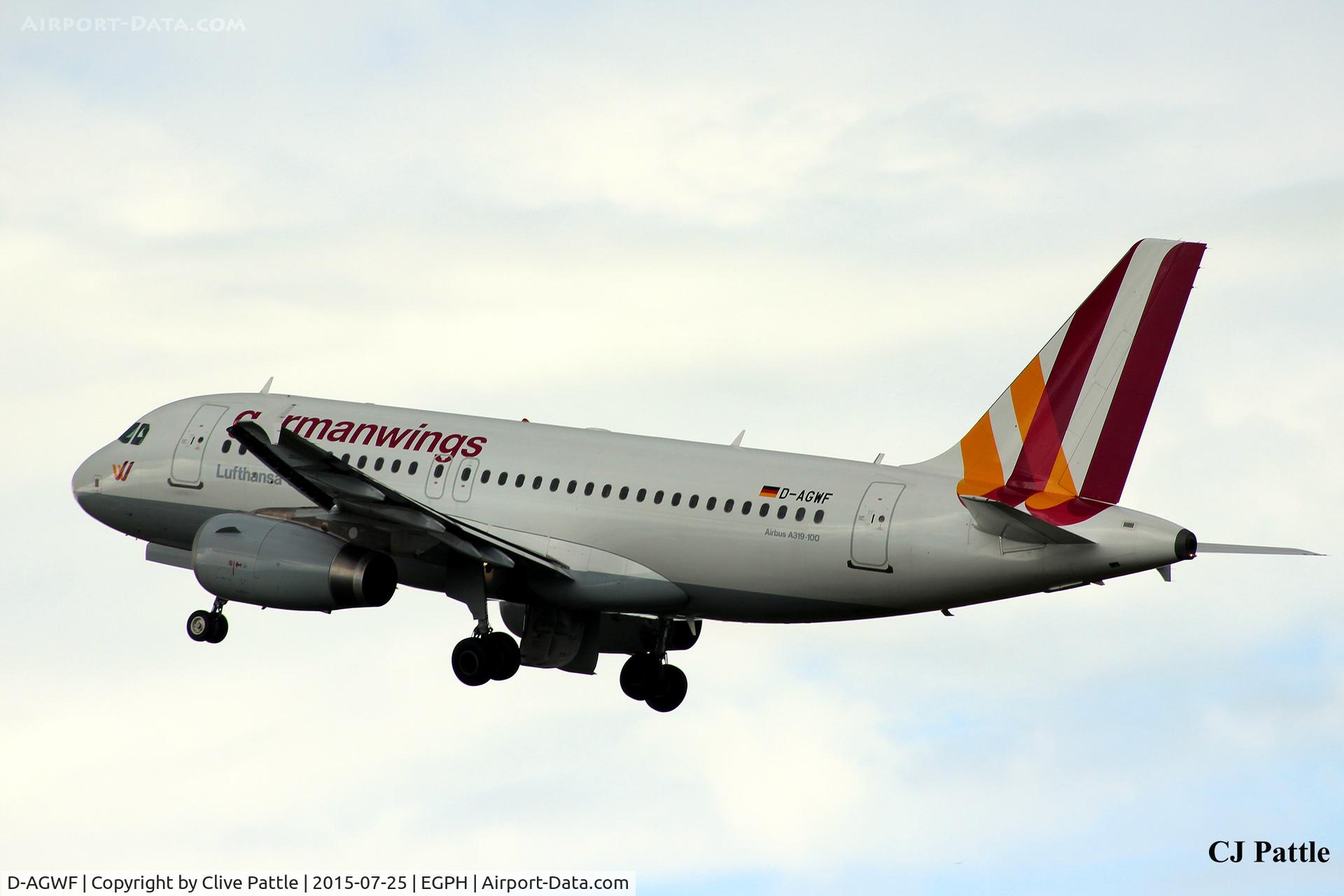 D-AGWF, 2007 Airbus A319-132 C/N 3172, Climb away from Edinburgh EGPH