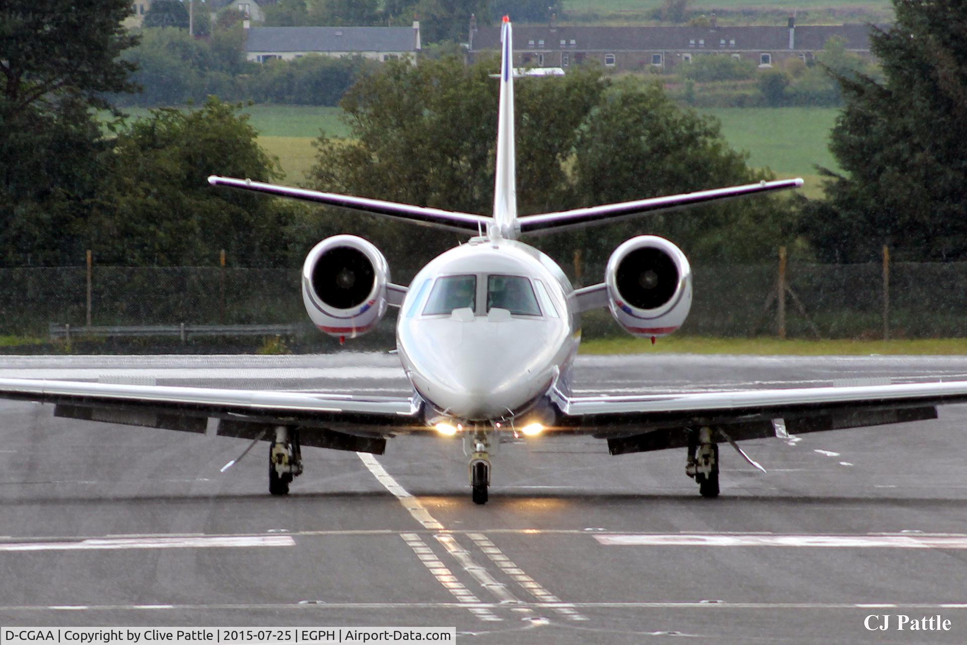 D-CGAA, 2014 Cessna 560 Citation Excel XLS+ C/N 560-6173, Head-on at Edinburgh EGPH