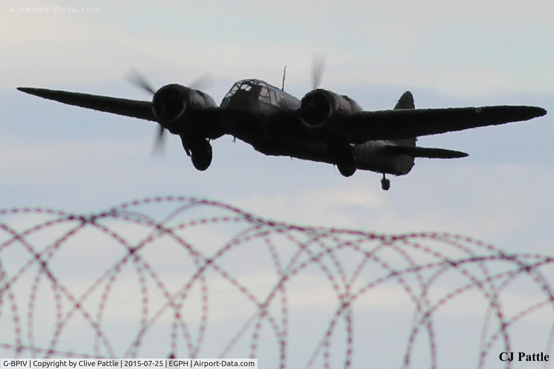G-BPIV, 1943 Bristol 149 Bolingbroke Mk.IVT C/N 10201, Take off from Edinburgh EGPH in order to display at the nearby airshow at East Fortune
