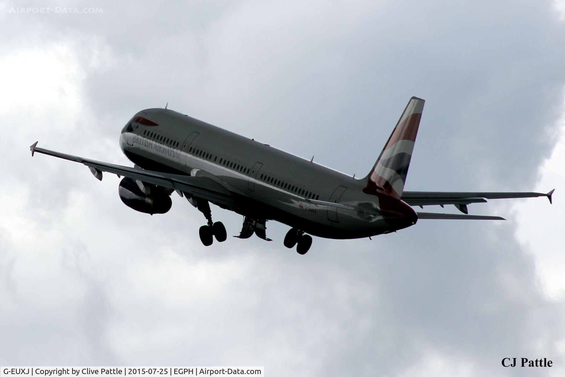 G-EUXJ, 2007 Airbus A321-231 C/N 3081, BA climb-out from Edinburgh EGPH on the LHR shuttle