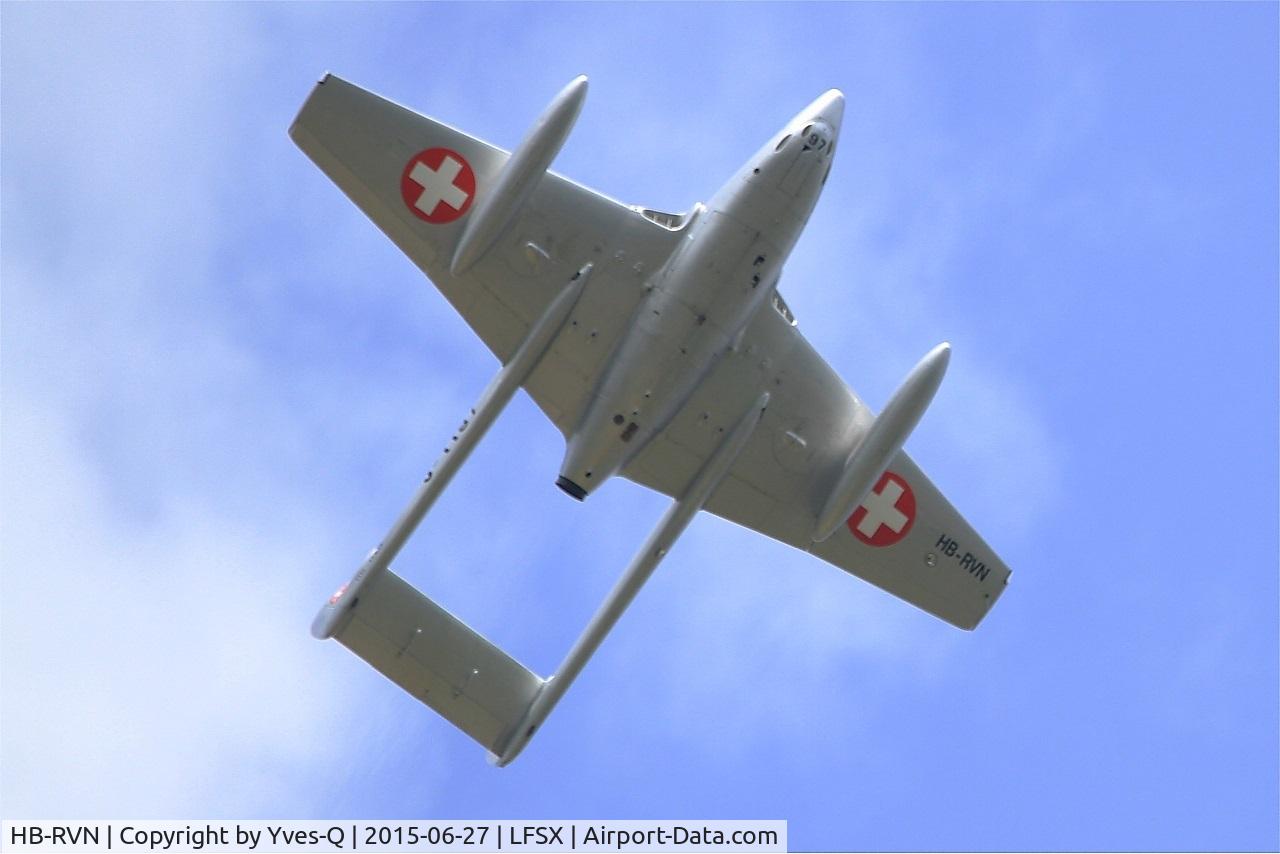 HB-RVN, 1952 De Havilland (FFA) Vampire FB.6 (DH-100) C/N 706, De Havilland (FFA) Vampire FB.6 (DH-100), On display, Luxeuil-Saint Sauveur Air Base 116 (LFSX) Air show 2015