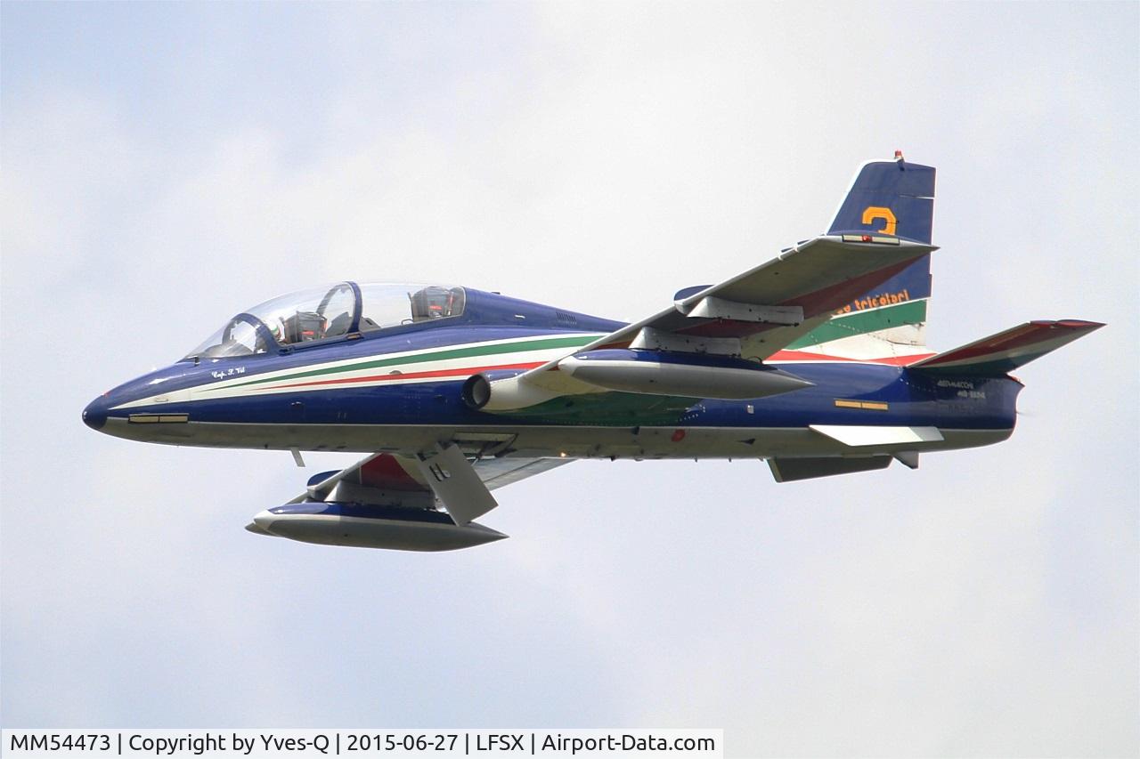 MM54473, Aermacchi MB-339PAN C/N 6668/058/AD002, Italian Air Force Aermacchi MB-339PAN, N°3 of Frecce Tricolori Aerobatic Team in 2015, On display, Luxeuil-Saint Sauveur Air Base 116 (LFSX) Air show 2015