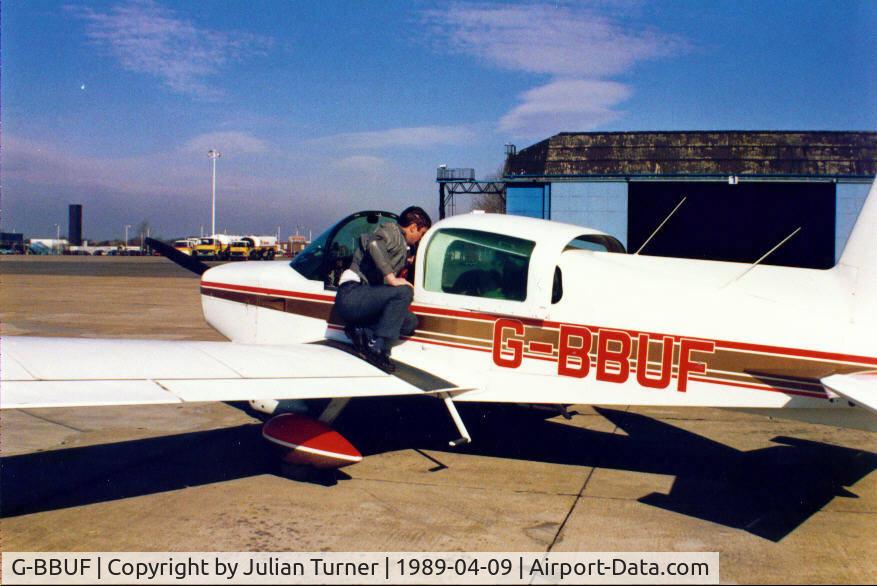 G-BBUF, 1973 Grumman American AA-5 Traveler C/N AA5-0480, On the apron at Teeside airport.