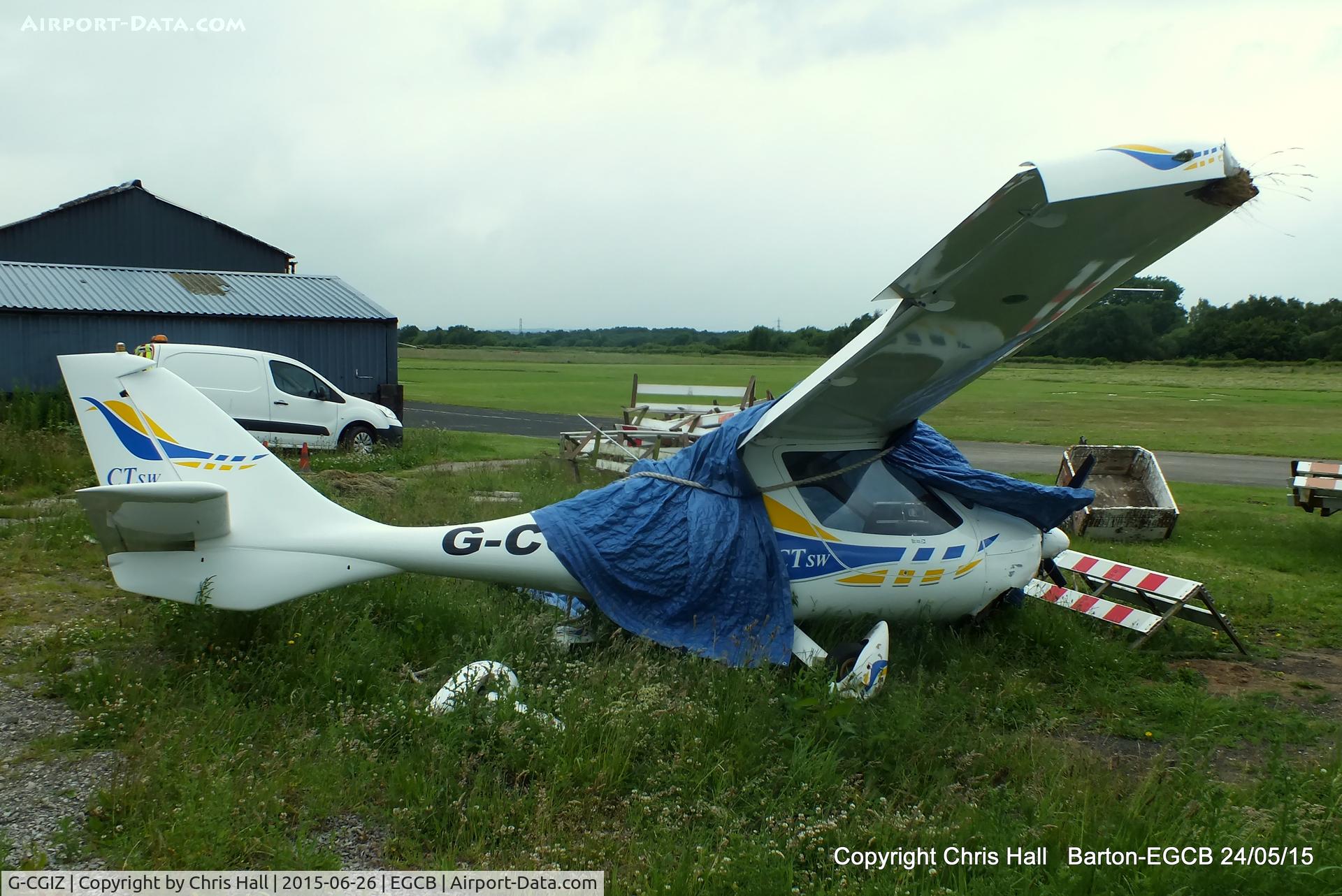G-CGIZ, 2010 Flight Design CTSW C/N 8512, wreackage of CGIZ which crashed on landing at Barton