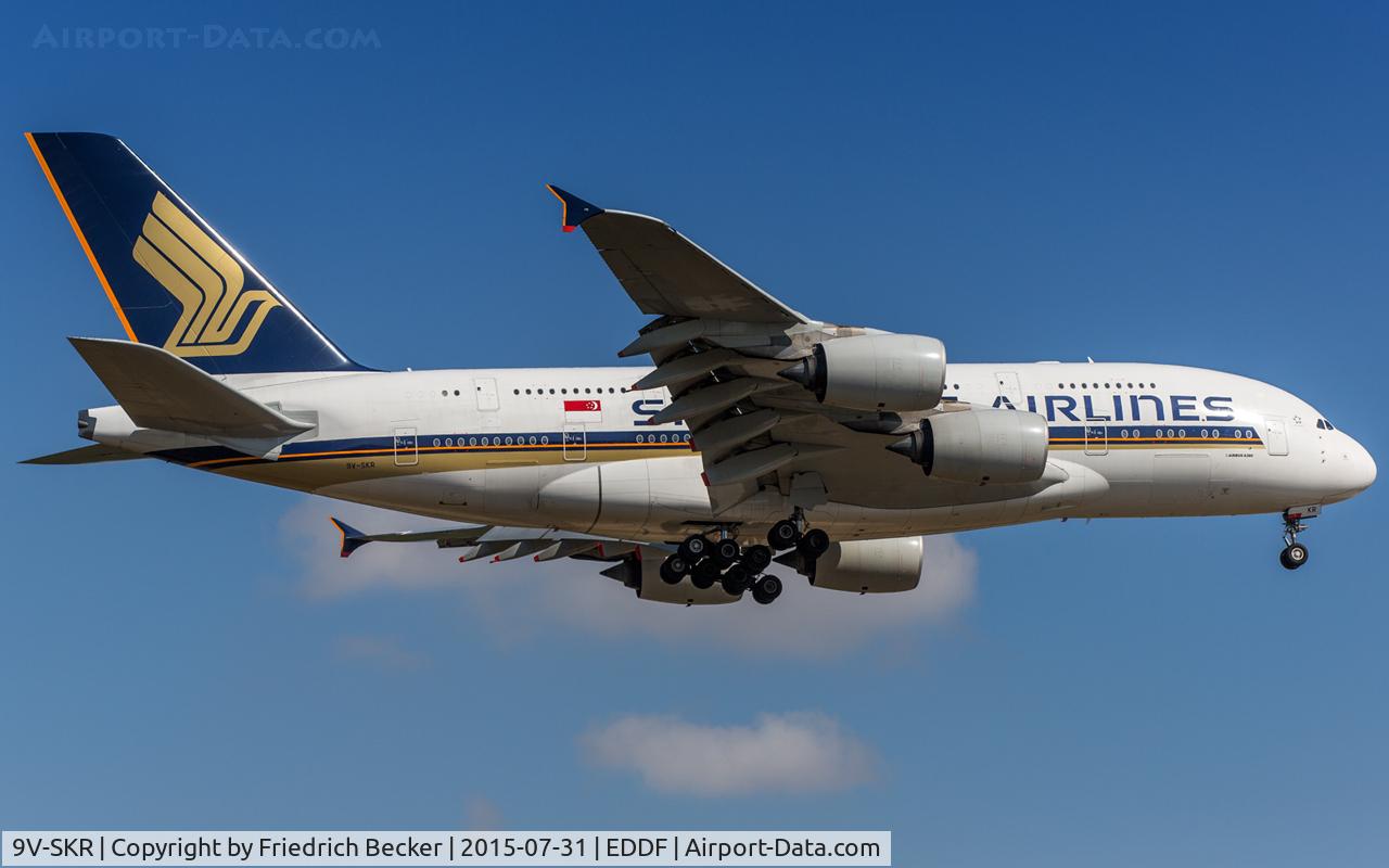 9V-SKR, 2011 Airbus A380-841 C/N 082, on final RW07R
