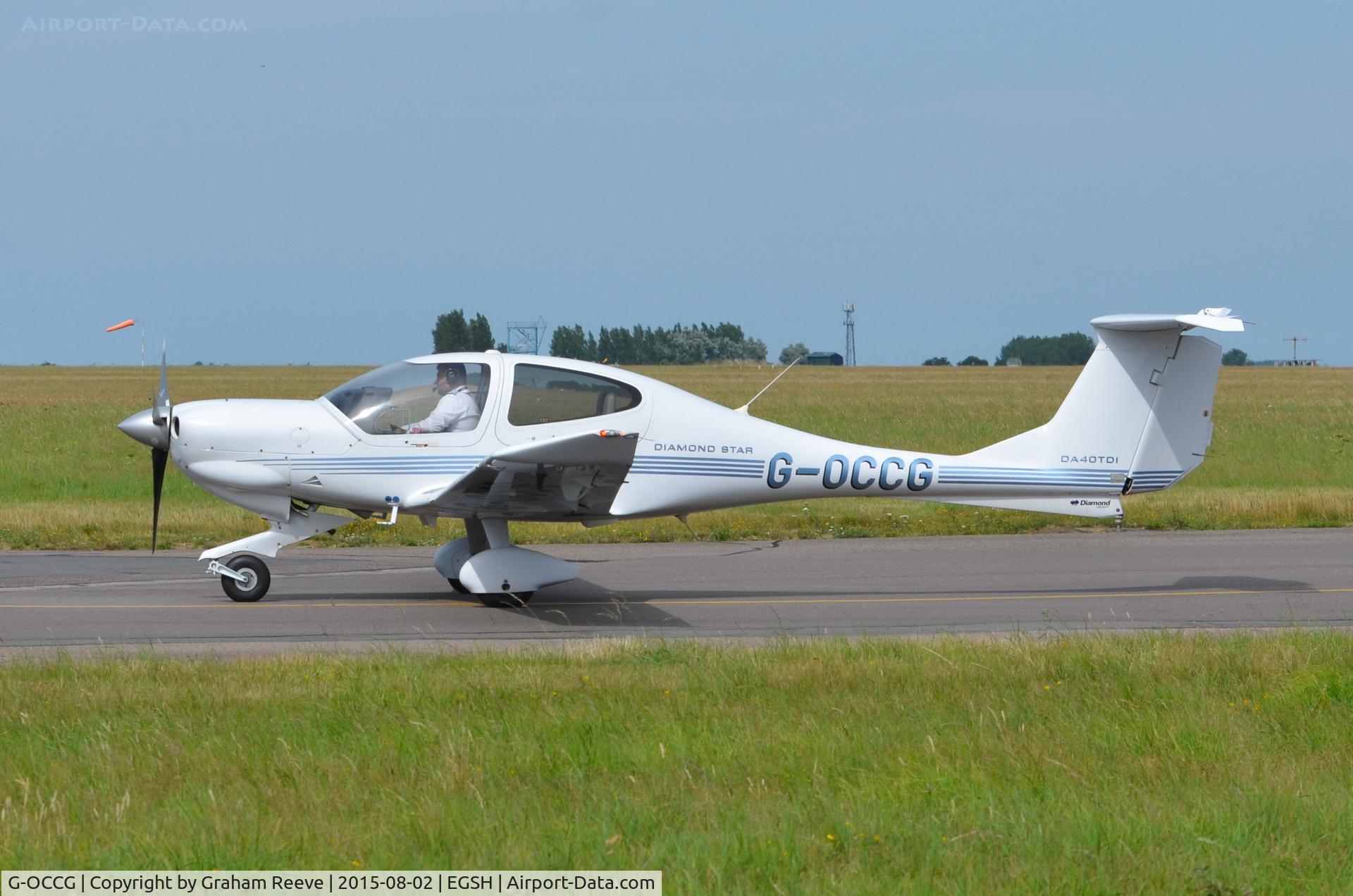 G-OCCG, 2006 Diamond DA-40D Diamond Star C/N D4.230, Just landed at Norwich.
