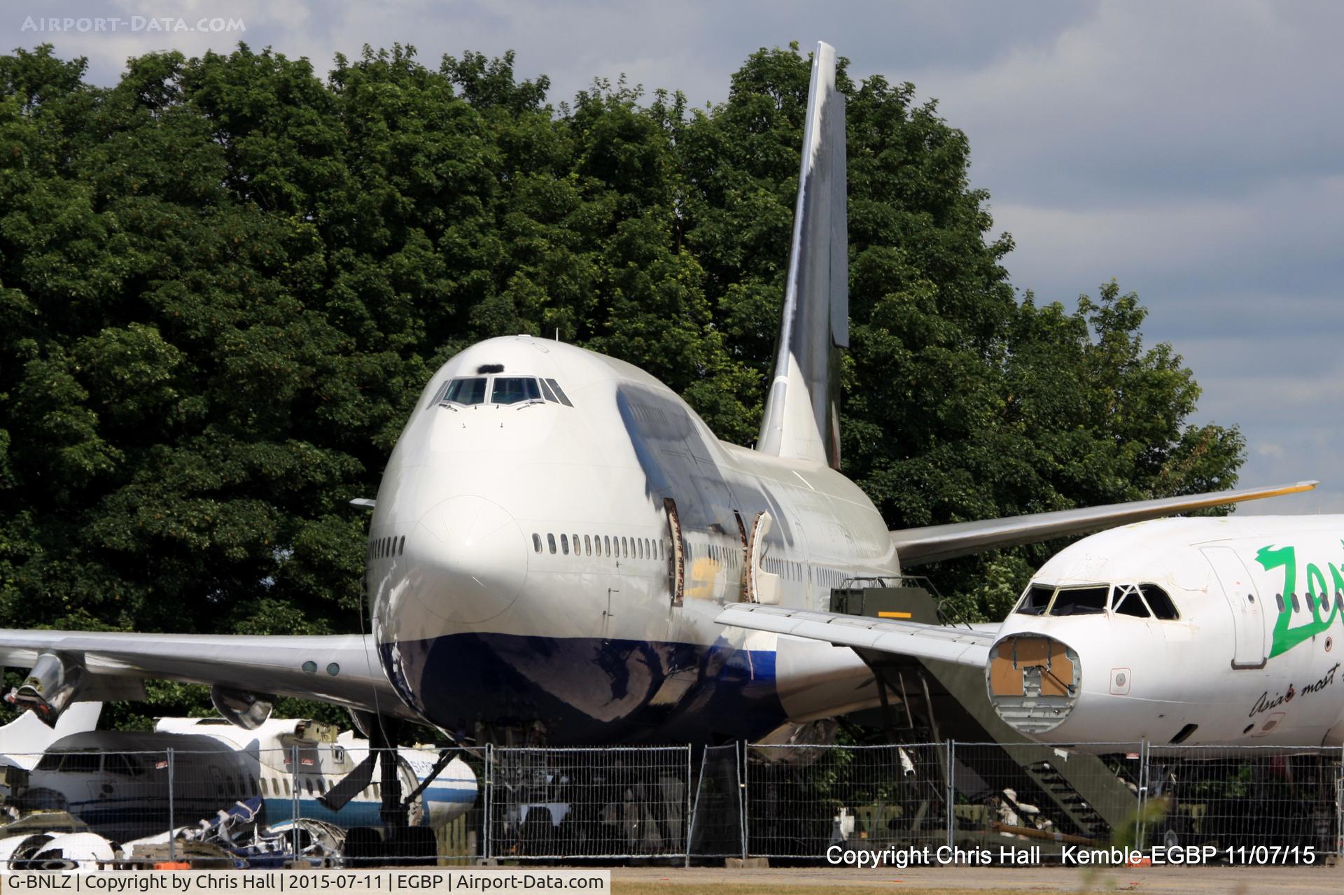G-BNLZ, 1993 Boeing 747-436 C/N 27091, in scrapping area at Kemble