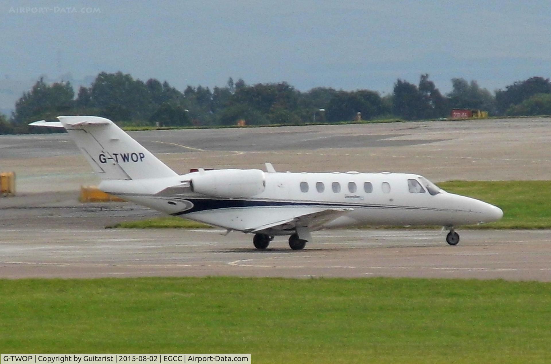 G-TWOP, 2008 Cessna 525A CitationJet CJ2+ C/N 525A-0397, At Manchester