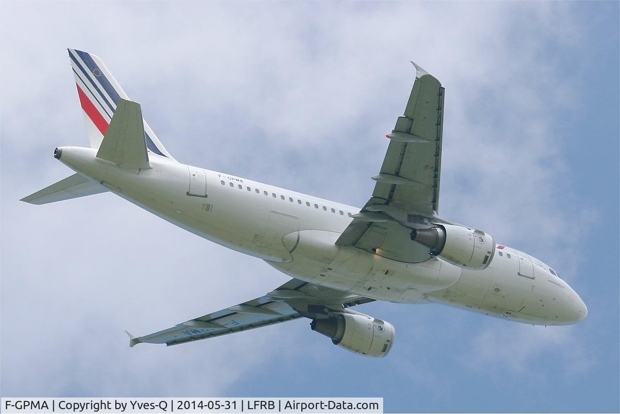 F-GPMA, 1998 Airbus A319-113 C/N 598, Airbus A319-113, Take off rwy 07R, Brest-Bretagne Airport (LFRB-BES)