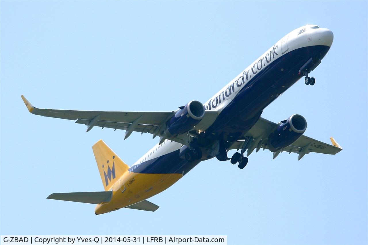 G-ZBAD, 2013 Airbus A321-231 C/N 5582, Airbus A321-231, Take off rwy 07R, Brest-Bretagne Airport (LFRB-BES)