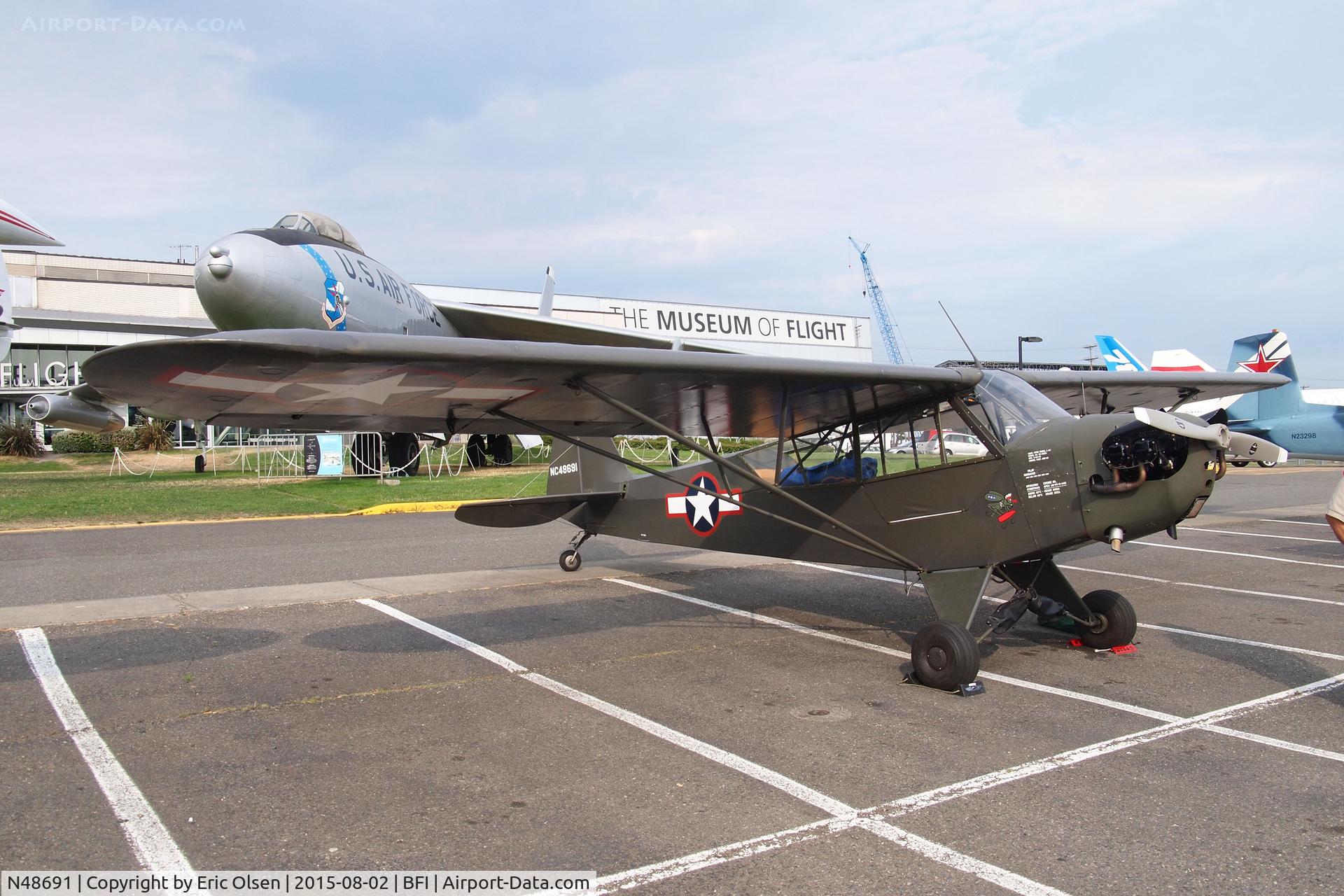 N48691, 1943 Piper J3C-65 Cub C/N 10376, 1943 Piper J3C-65 at the Museum of Flight during Seafair.