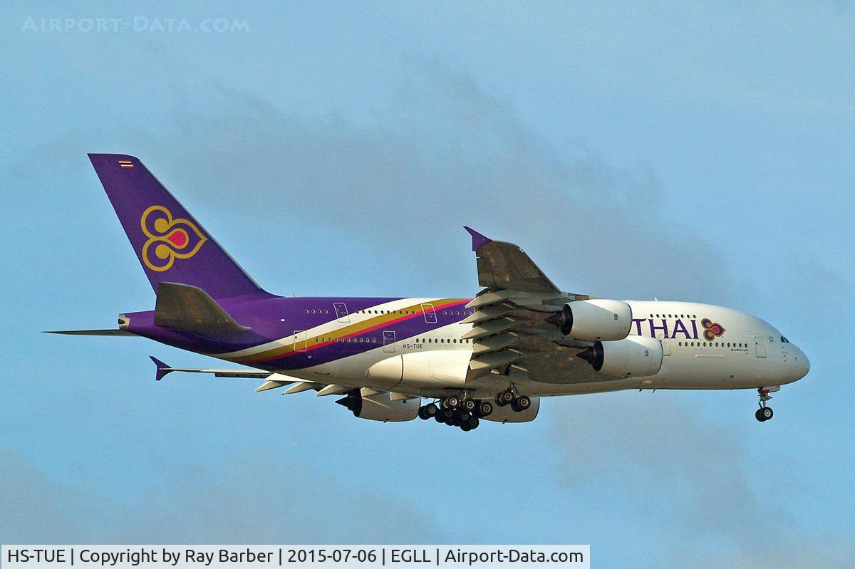 HS-TUE, 2013 Airbus A380-841 C/N 125, Airbus A380-841 [125] (Thai Airways) Home~G 06/07/2015. On approach 27L.