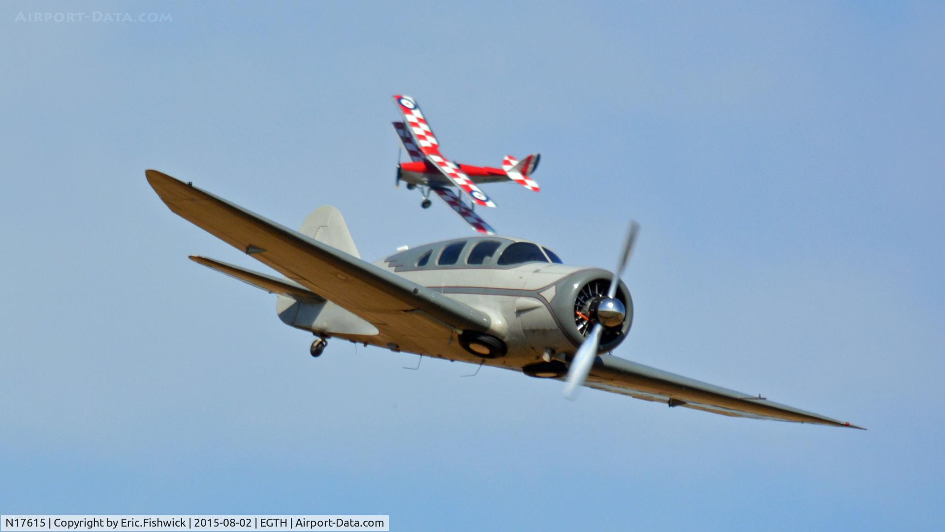 N17615, 1938 Spartan 7W Executive C/N 14, 45. The Spartan playing 'catch up' during the Mock (handicapped) Air Race at Shuttleworth Wings and Wheels Airshow, Aug. 2015.