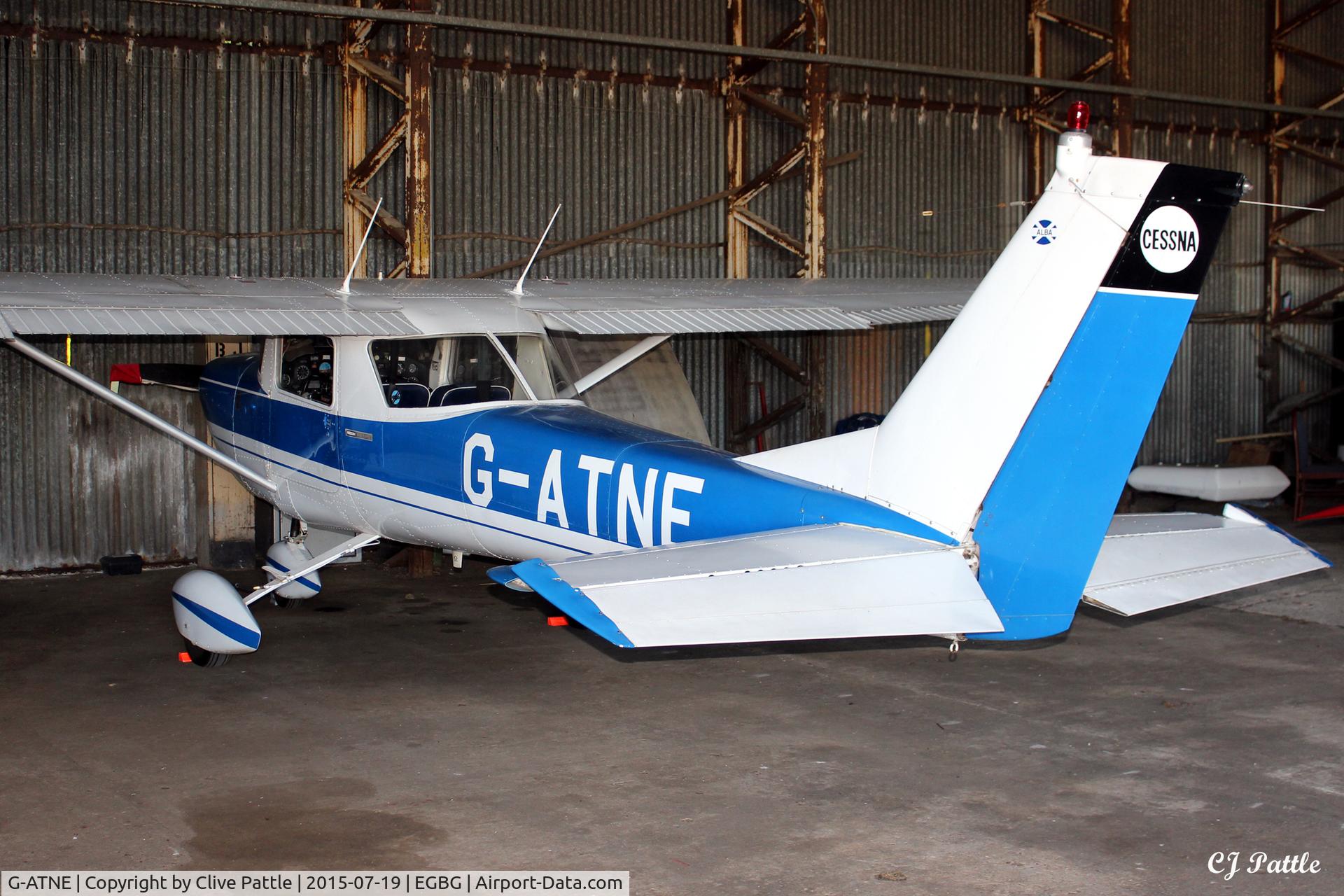 G-ATNE, 1966 Reims Cessna F150F C/N 0042, Hangared at Leicester EGBG