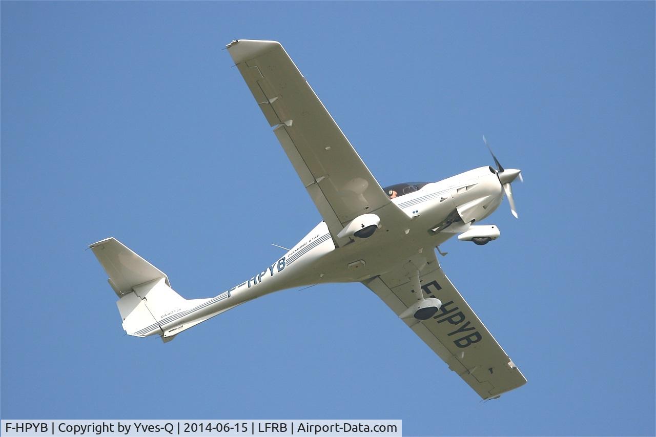 F-HPYB, 2012 Diamond DA-40 Diamond Star Diamond Star C/N DA-289, Diamond DA-40 Diamond Star, Take off rwy 07R, Brest-Bretagne airport (LFRB-BES)