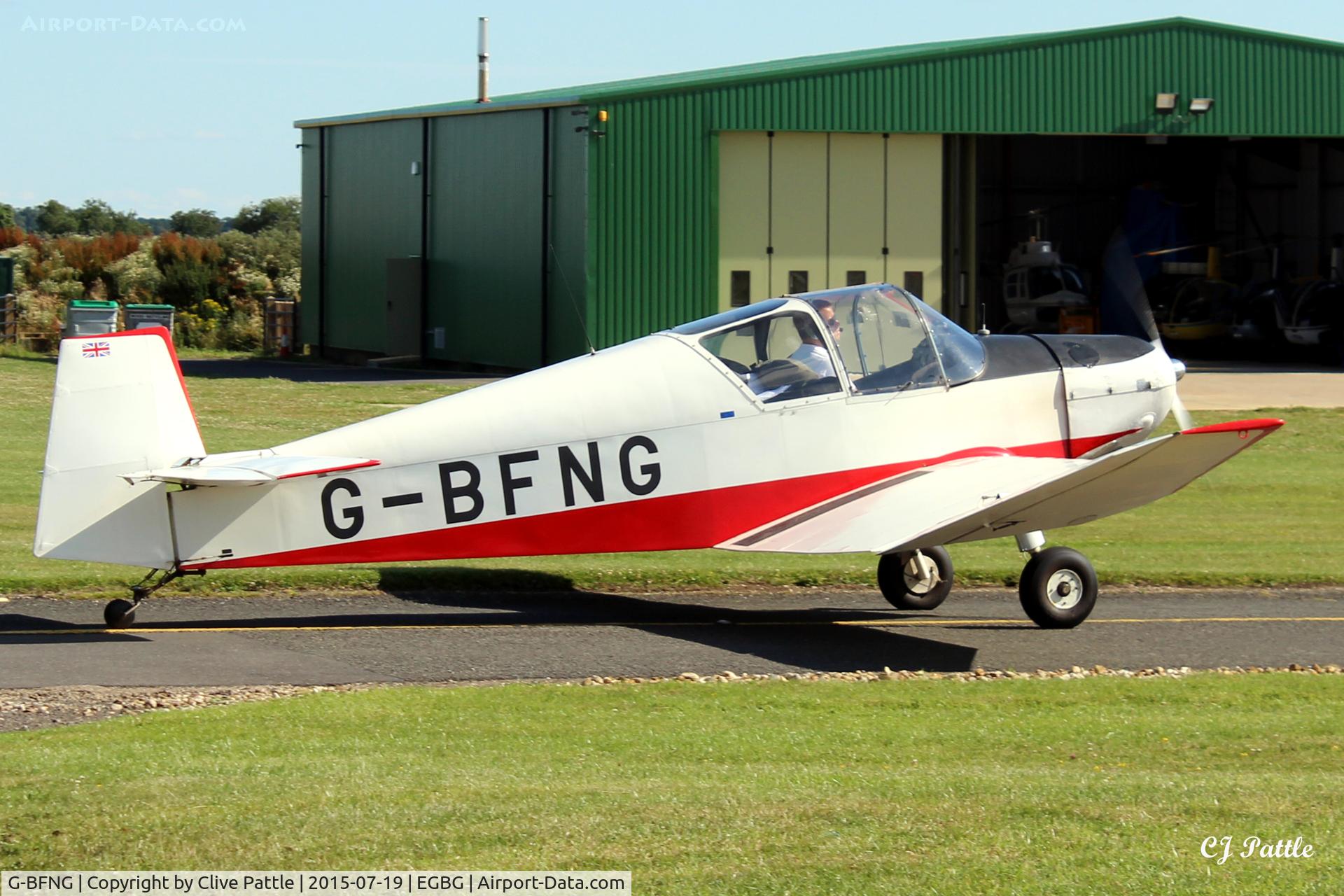 G-BFNG, 1966 Jodel D-112 C/N 1321, Taxi in after landing at Leicester EGBG