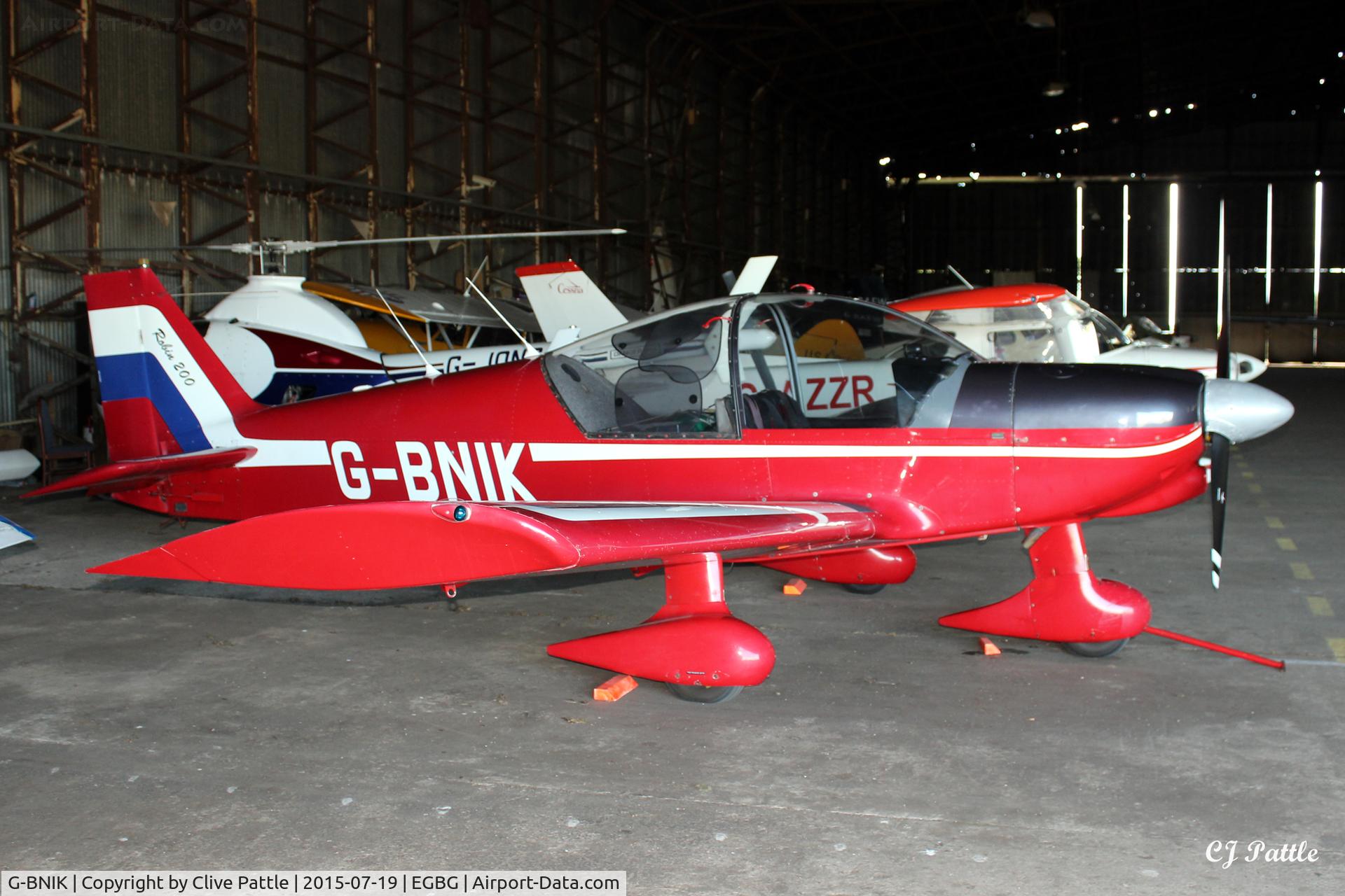 G-BNIK, 1974 Robin HR-200-120B C/N 43, Hangared at Leicester EGBG