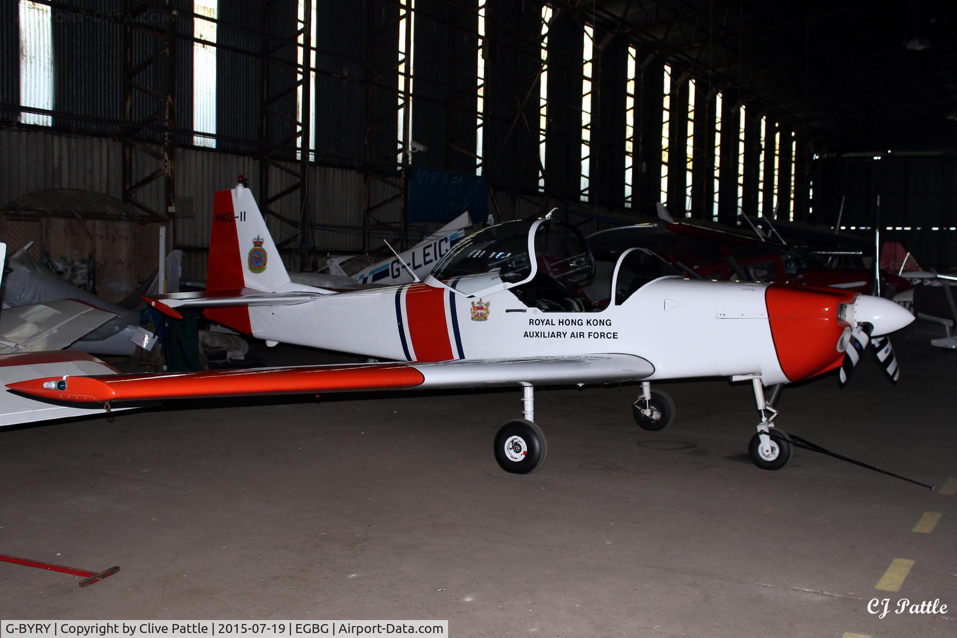 G-BYRY, 1987 Slingsby T-67M-200 Firefly C/N 2042, Hangared at Leicester EGBG