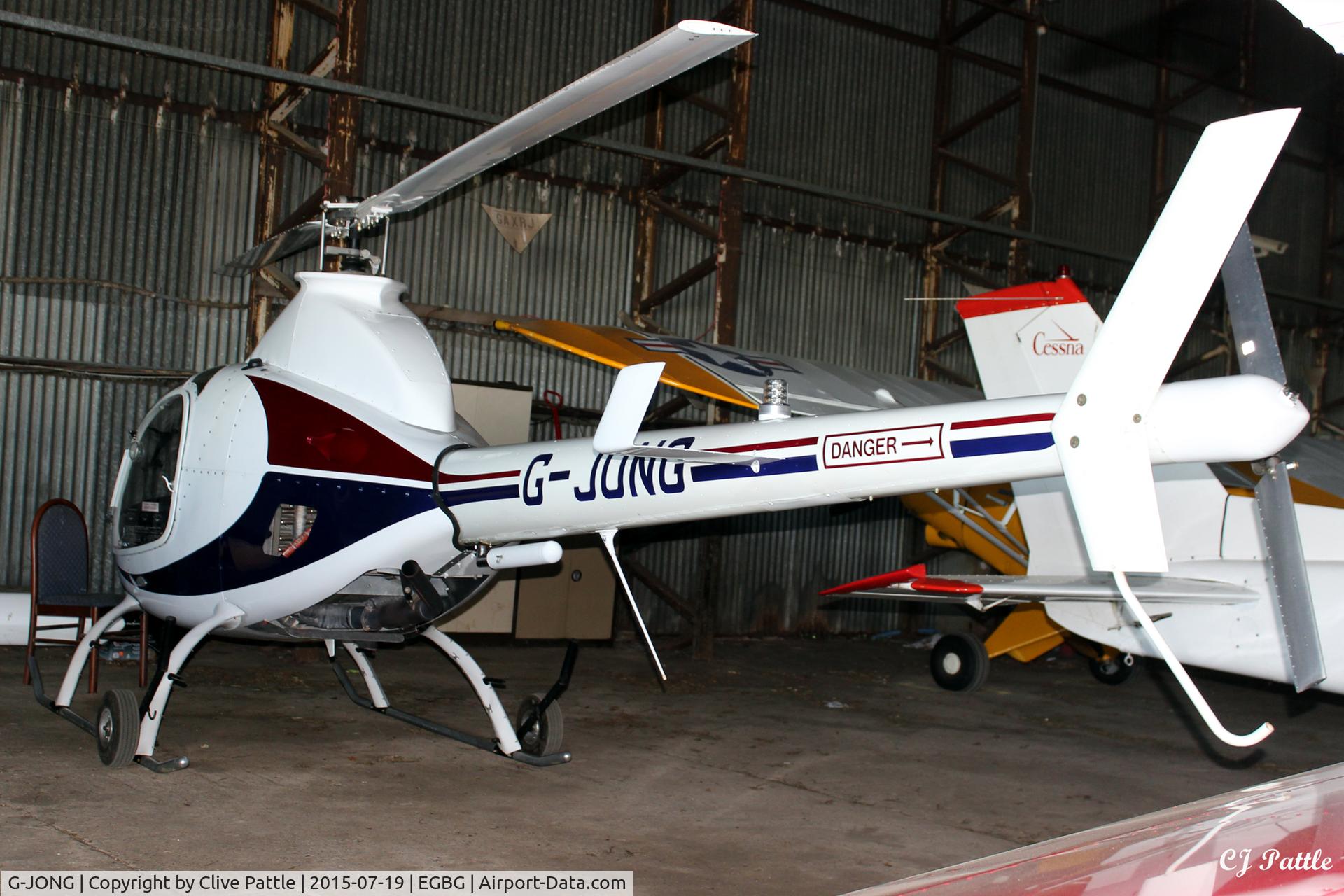 G-JONG, 2004 Rotorway Exec 162F C/N 6168, Hangared at Leicester EGBG