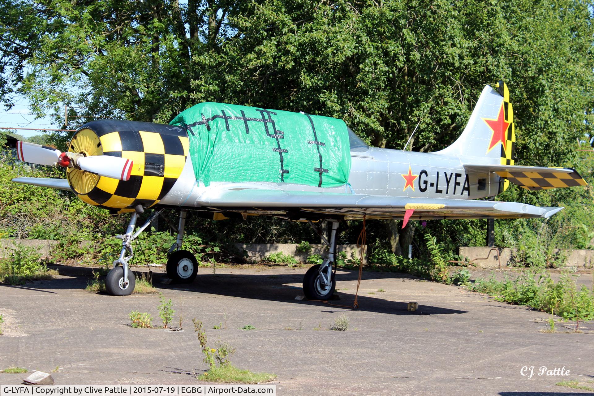 G-LYFA, 1982 Yakovlev Yak-52 C/N 822608, At Leicester EGBG