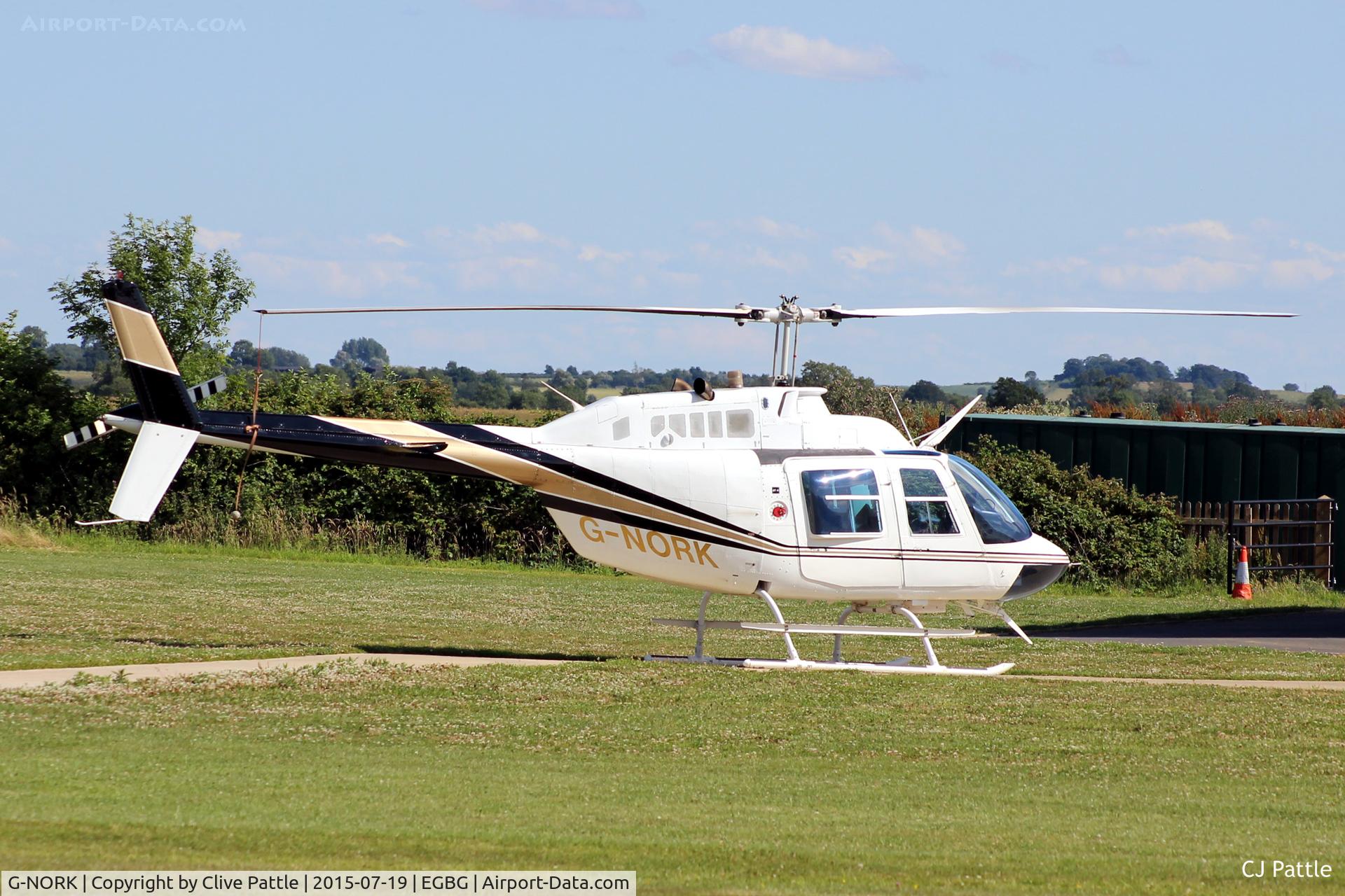 G-NORK, 1982 Bell 206B JetRanger III C/N 3615, At rest at Leicester EGBG