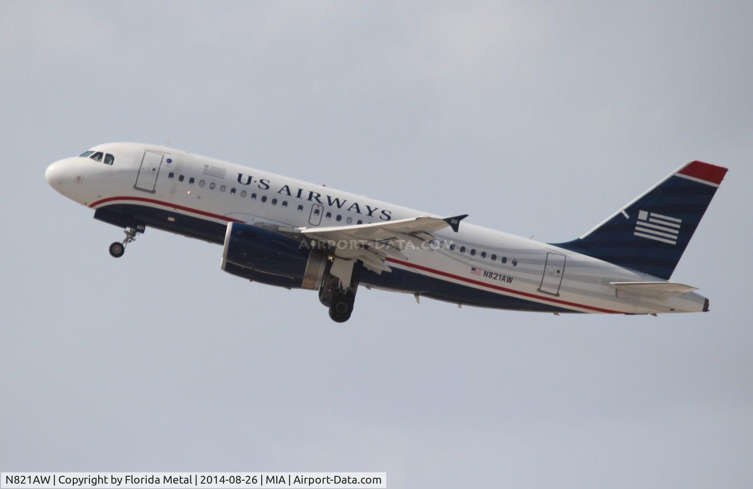 N821AW, 2000 Airbus A319-132 C/N 1406, USAirways