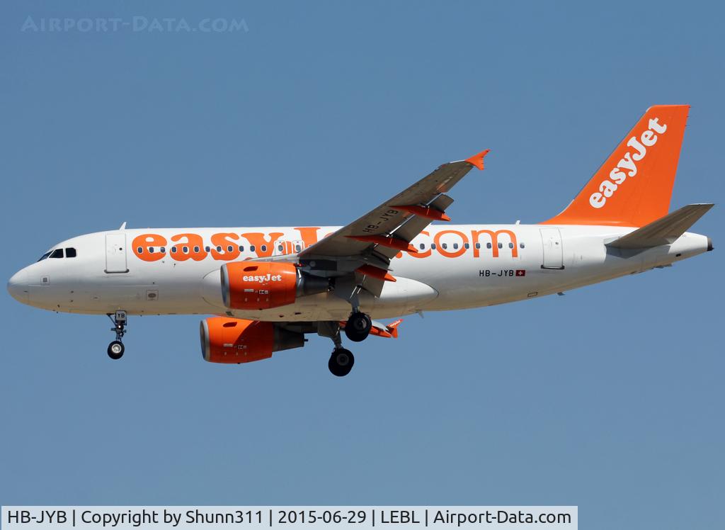 HB-JYB, 2011 Airbus A319-111 C/N 4837, Landing rwy 25R
