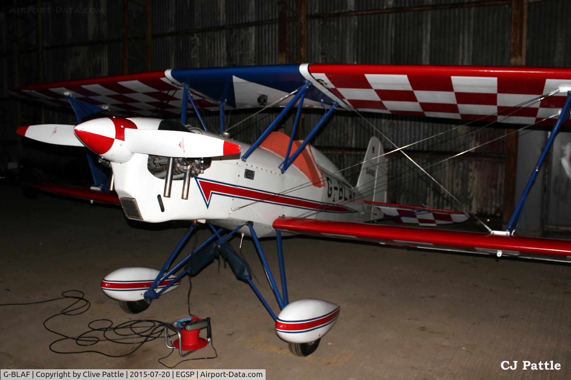 G-BLAF, 1987 Stolp SA-900 V-Star C/N PFA 106-10651, Hangared at Sibson EGSP