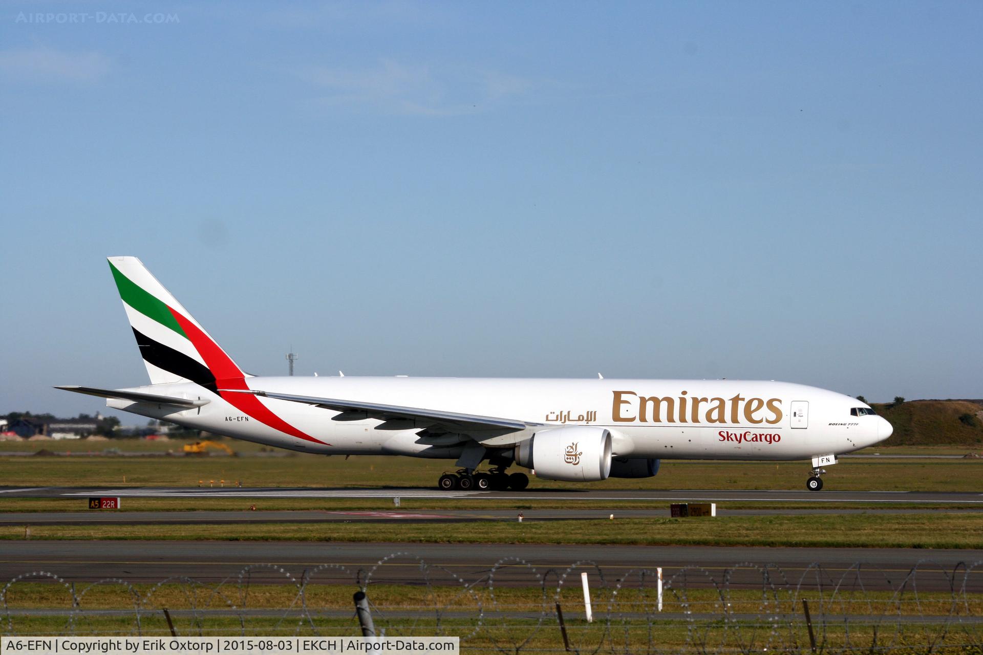 A6-EFN, 2014 Boeing 777-F1H C/N 42232, A6-EFN taking off rw 22R