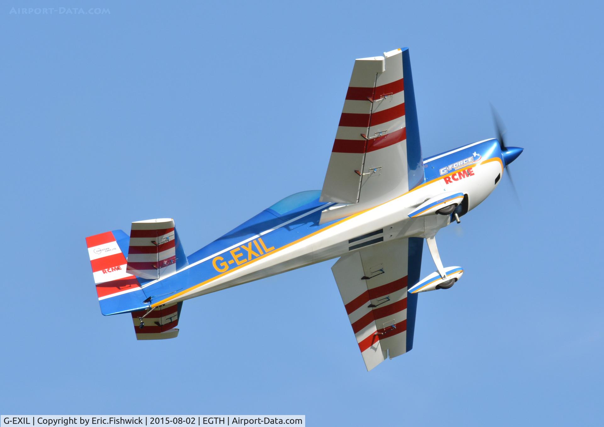 G-EXIL, 2010 Extra EA-300S C/N 1036, dr. G-EXIL in display mode at The Shuttleworth Wings and Wheels Airshow, Aug. 2015.