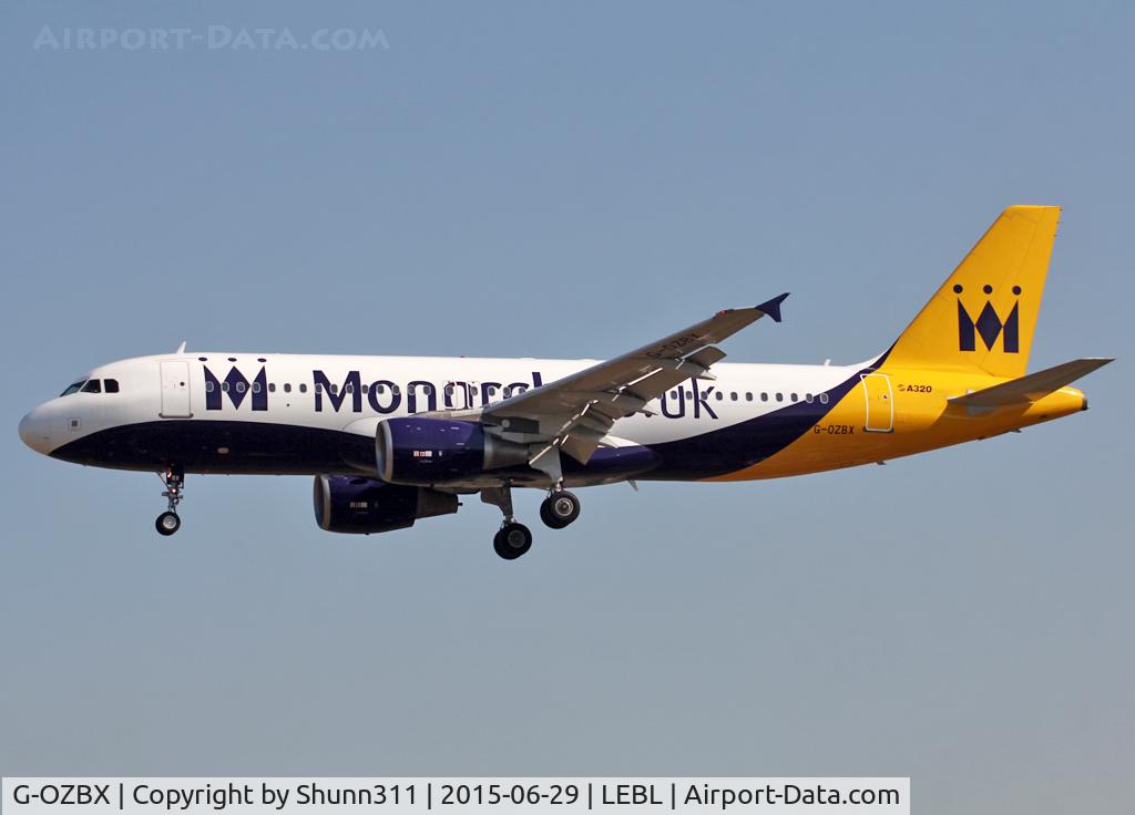 G-OZBX, 2001 Airbus A320-214 C/N 1637, Landing rwy 25R