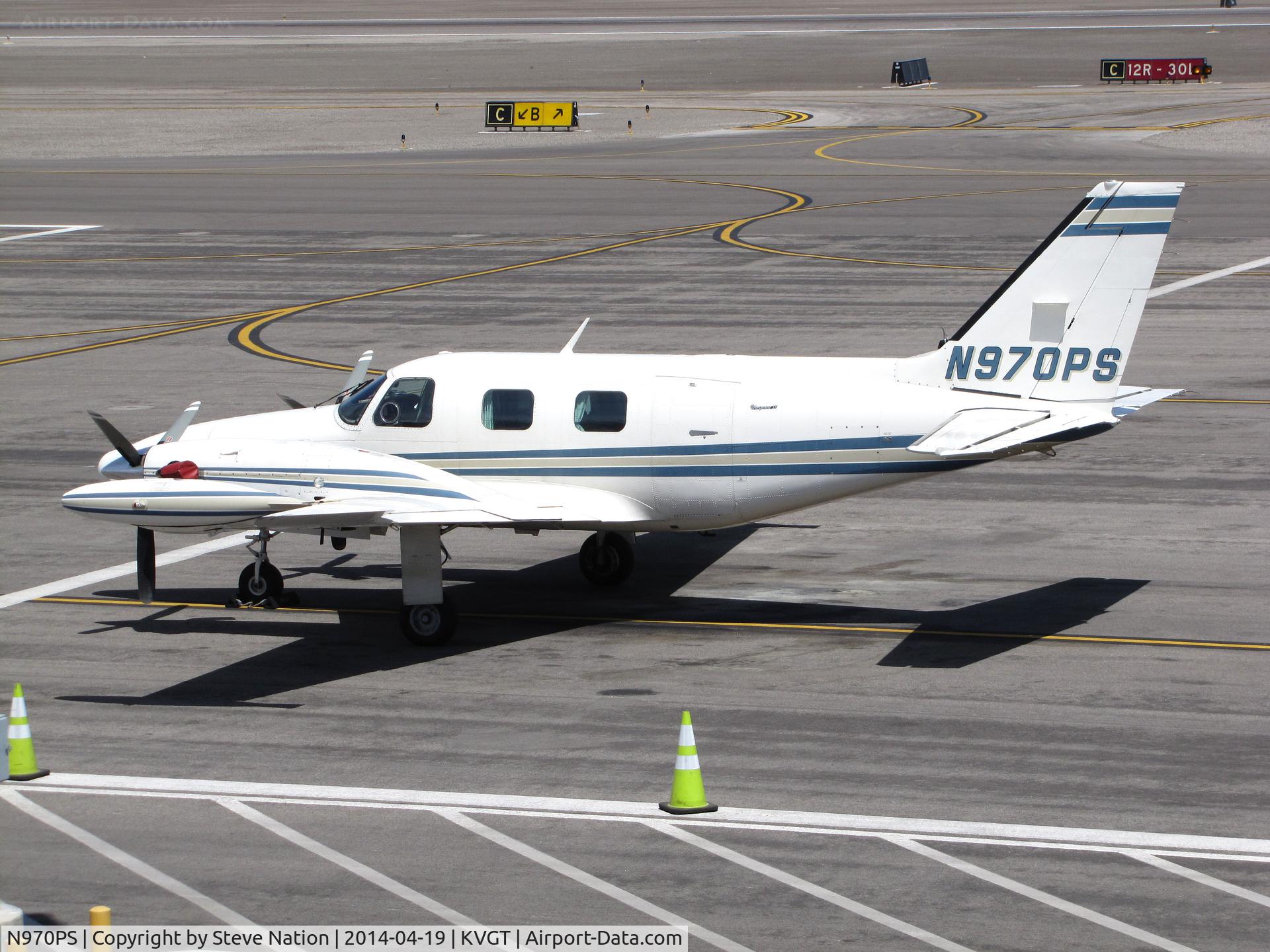 N970PS, 1979 Piper PA-31T C/N 31T-8020023, Huron, SD-based 1979 PA-31T on transient ramp @ North Las Vegas Airport, NV
