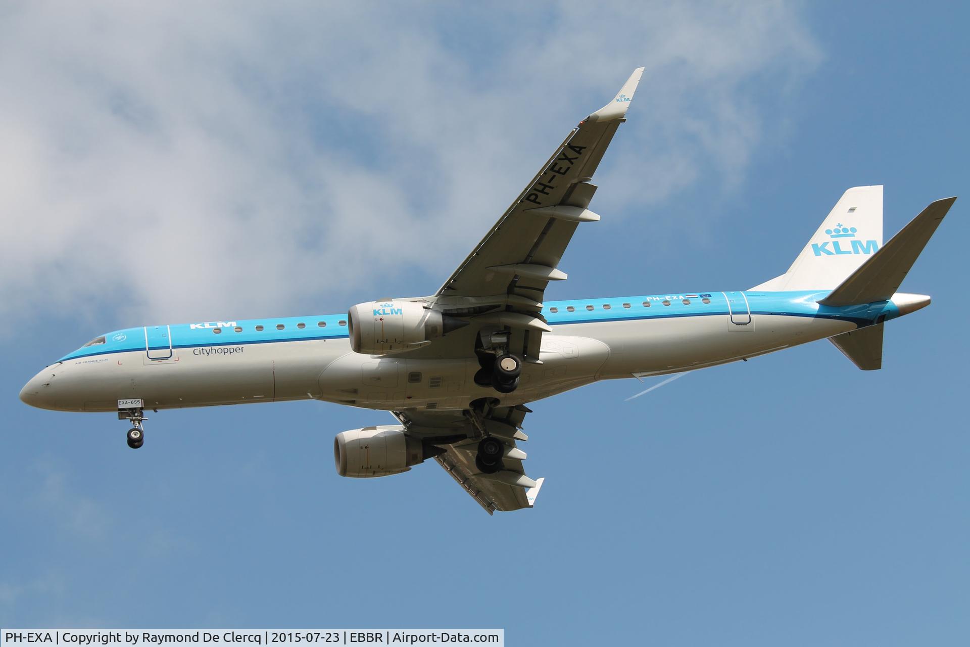 PH-EXA, 2013 Embraer 190LR (ERJ-190-100LR) C/N 19000655, Short final at Brussels airport.