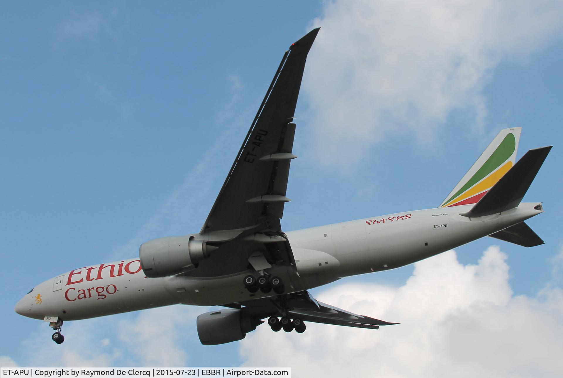 ET-APU, 2012 Boeing 777-F6N C/N 41817, Landing at Brussels airport.