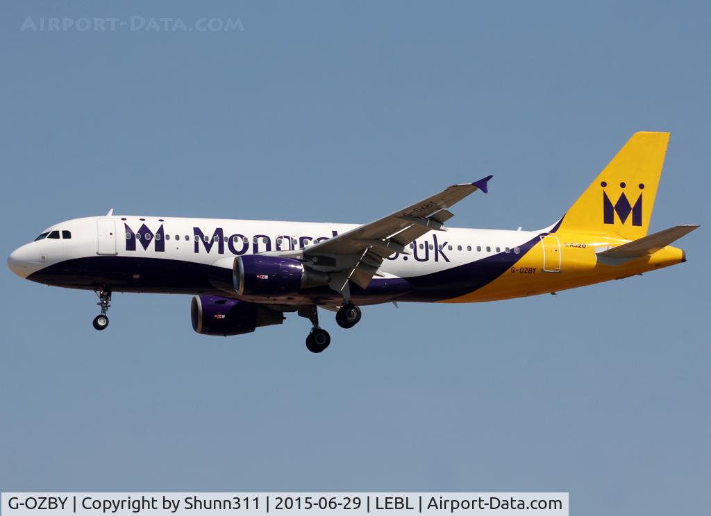 G-OZBY, 2000 Airbus A320-214 C/N 1320, Landing rwy 25R