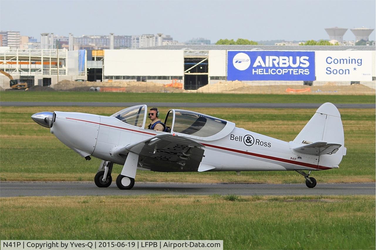 N41P, 1946 Universal Globe GC-1B Swift C/N 1128, Universal GLOBE GC-1B, Taxiing after landing rwy 03, Paris-Le Bourget (LFPB-LBG) Air show 2015