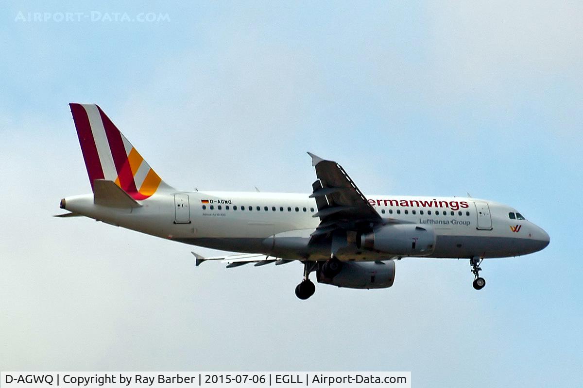 D-AGWQ, 2010 Airbus A319-132 C/N 4256, Airbus A319-132 [4256] (Germanwings) Home~G 06/07/2015. On approach 27L.