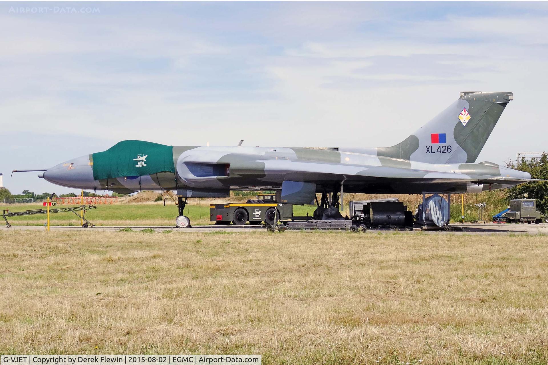 G-VJET, 1962 Avro Vulcan B.2 C/N Set 44, Vulcan B.2, Vulcan Restoration Trust, Southend Airport based, previously XL426, seen parked up. XL426 made her final flight from RAF Scampton to Southend Airport on December 19th 1986.