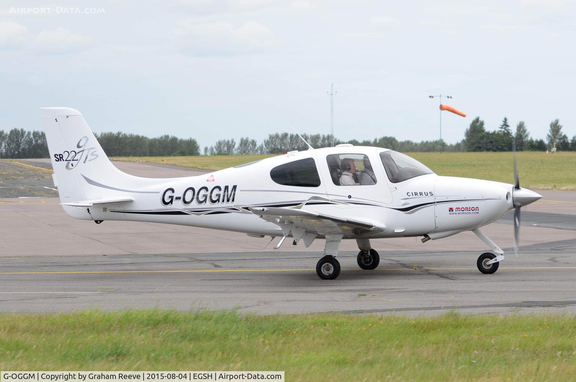 G-OGGM, 2005 Cirrus SR22 GTS C/N 1382, Departing from Norwich.