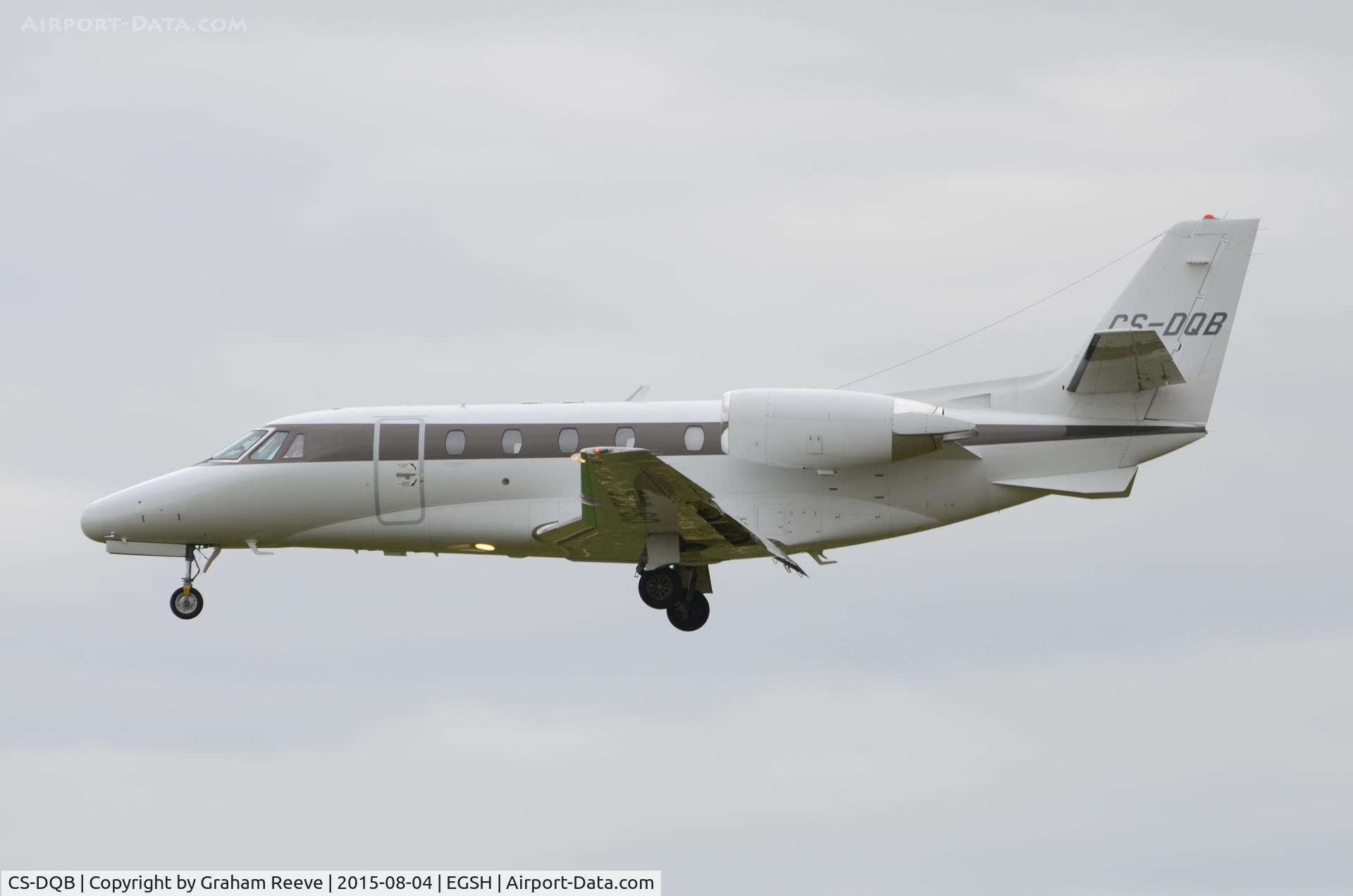 CS-DQB, 2008 Cessna 560XL Citation XLS C/N 560-5803, Landing at Norwich.