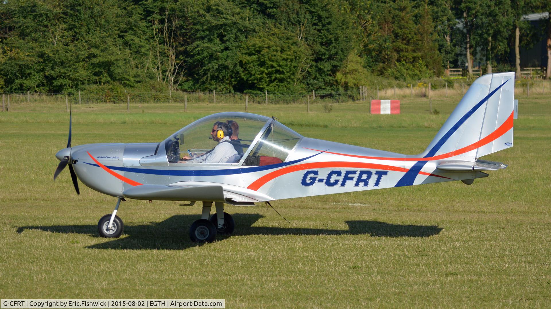 G-CFRT, 2008 Cosmik EV-97 TeamEurostar UK C/N 3224, 1. G-CFRT preparing to depart The Shuttleworth Wings and Wheels Airshow, Aug. 2015.
