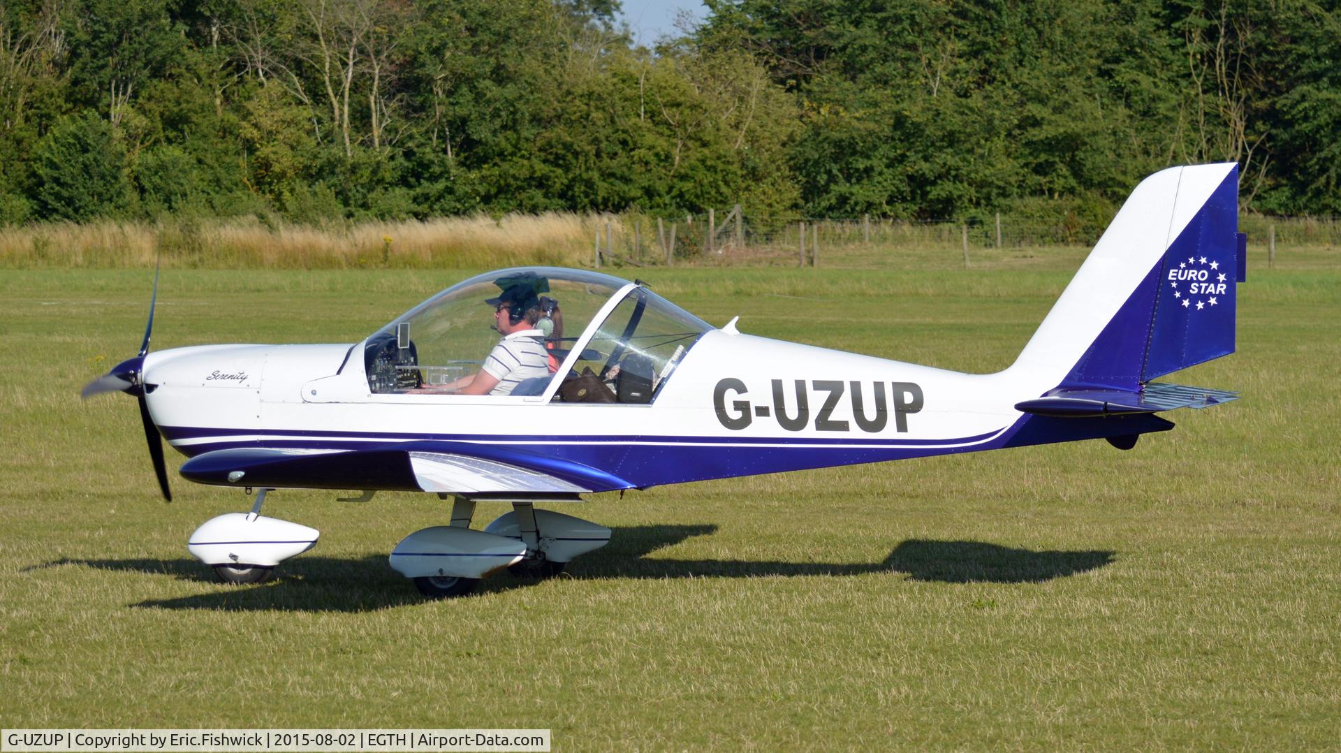 G-UZUP, 2006 Aerotechnik EV-97A Eurostar C/N PFA 315A-14528, 1. G-UZUP preparing to depart The Shuttleworth Wings and Wheels Airshow, Aug. 2015.