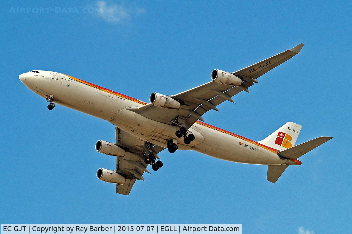 EC-GJT, 1996 Airbus A340-313 C/N 145, Airbus A340-313 [145] (Iberia) Home~G 07/07/2015. On approach 27R.