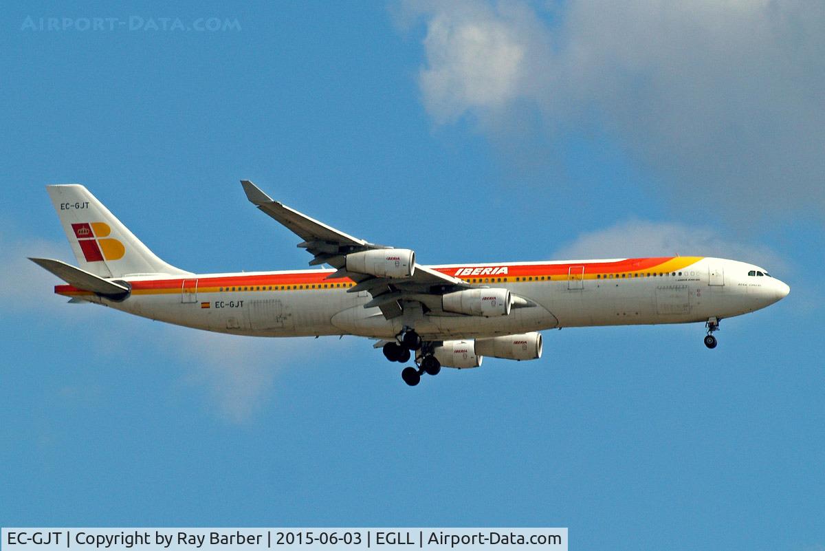 EC-GJT, 1996 Airbus A340-313 C/N 145, Airbus A340-313 [145] (Iberia) Home~G 03/06/2015. On approach 27L.