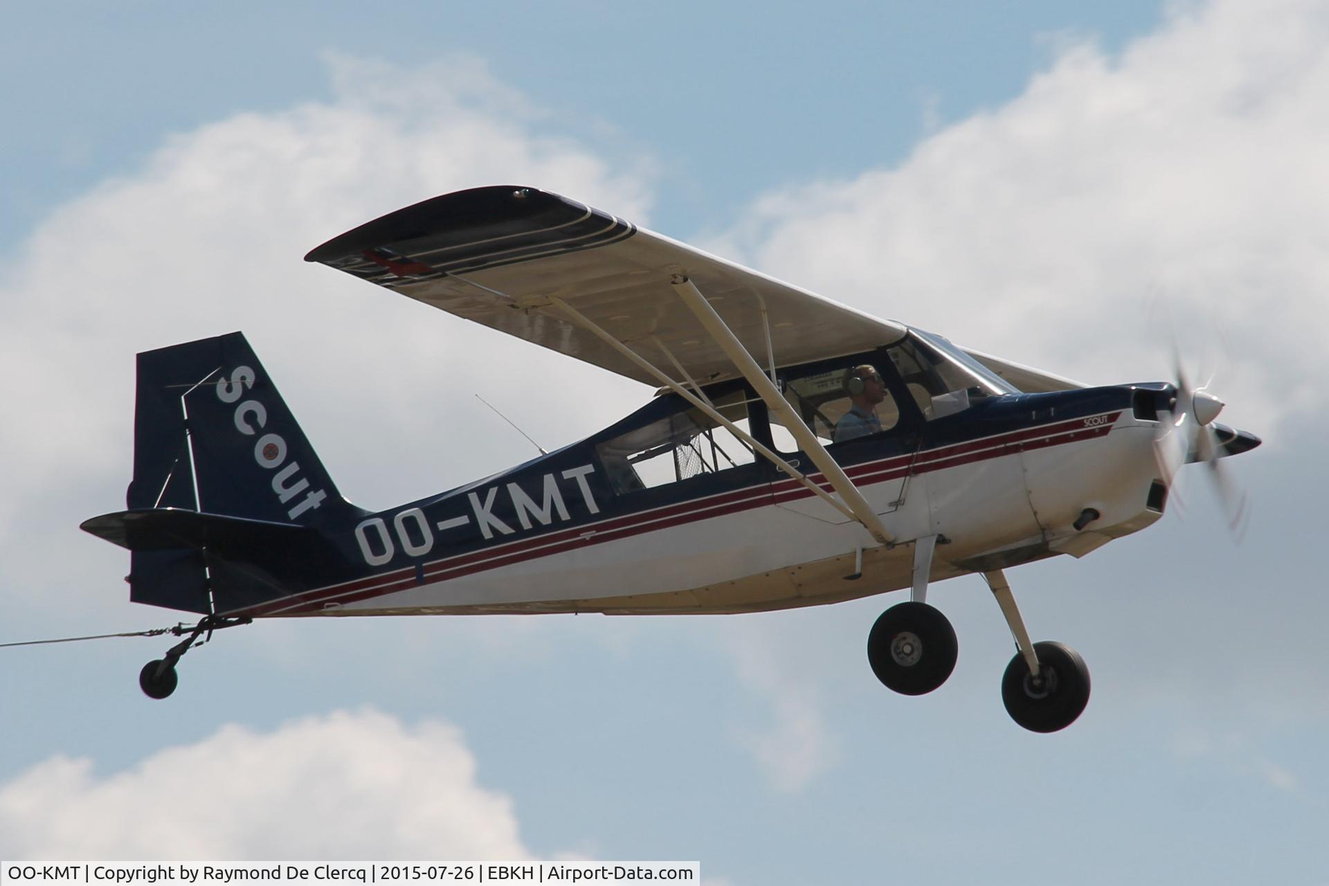 OO-KMT, 1997 American Champion 8GCBC Scout Scout C/N 383-97, Take-off wih glider.