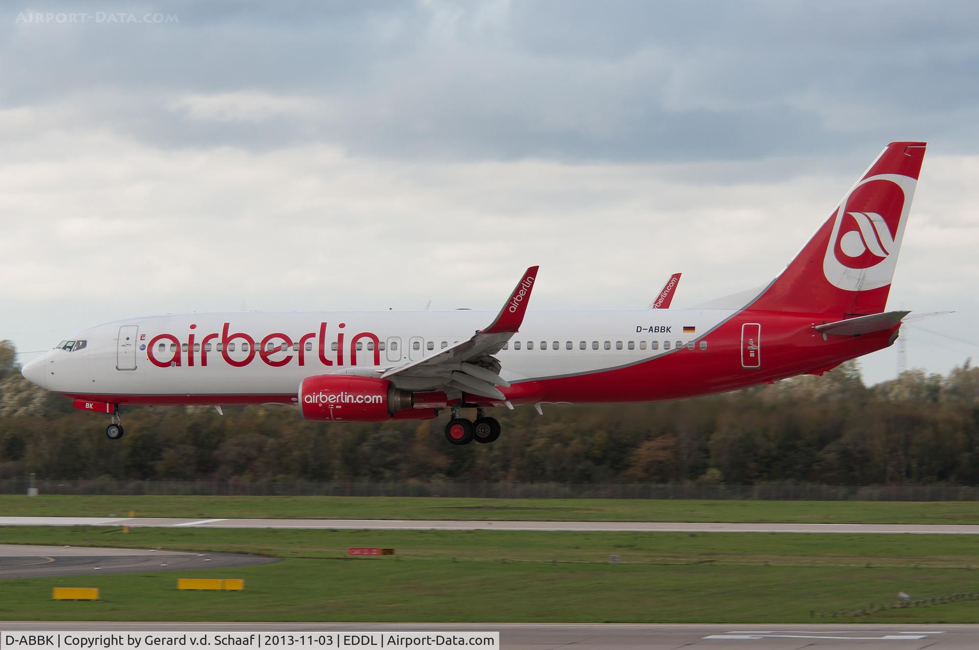 D-ABBK, 2003 Boeing 737-8BK C/N 33013, Düsseldorf, November 2013