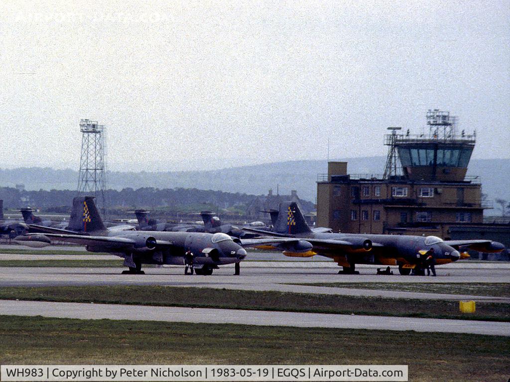 WH983, 1955 English Electric Canberra E.15 C/N SH1708, Canberra E.15 of 100 Squadron based at RAF Wyton together with WJ 682 at RAF Lossiemouth in May 1983.