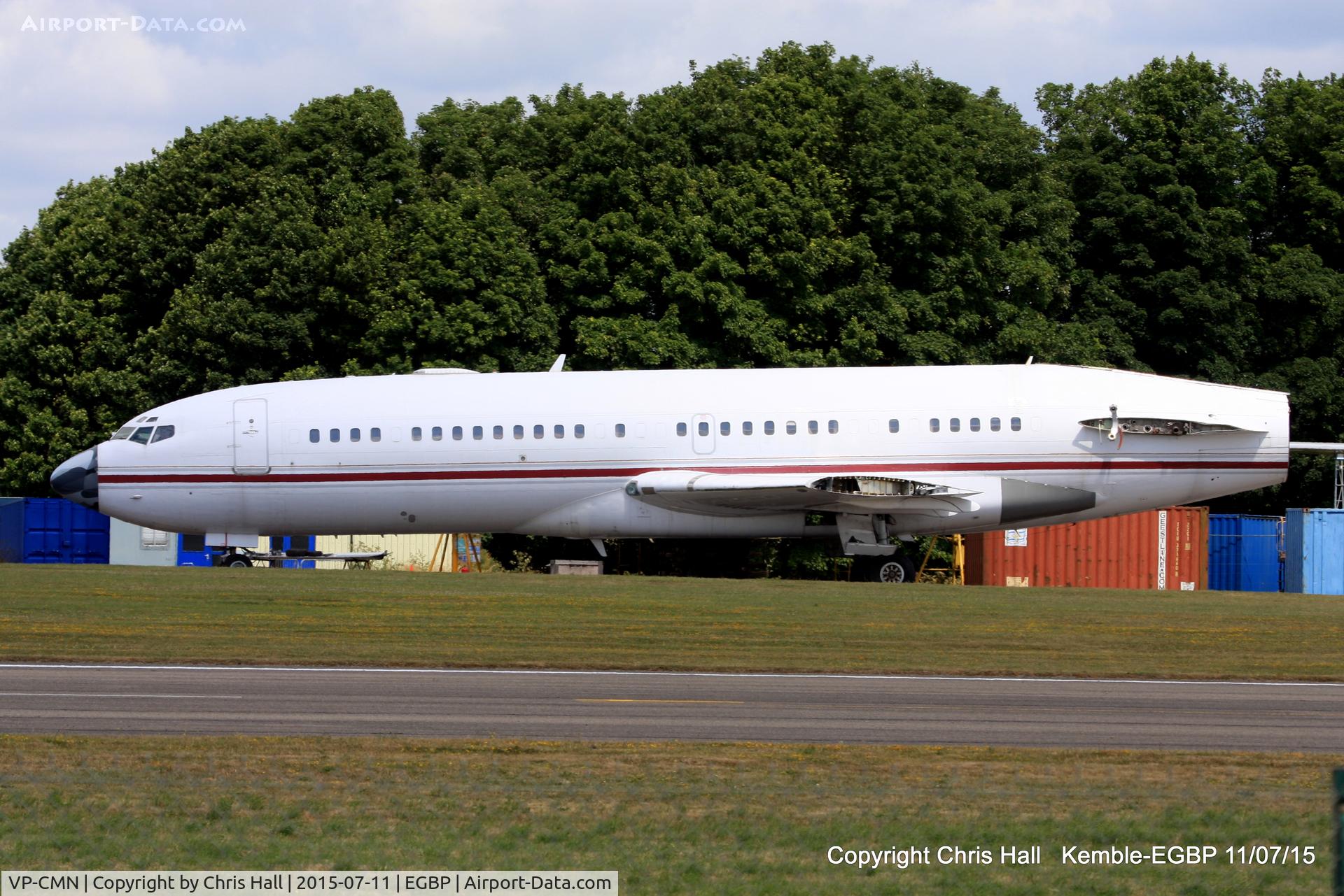 VP-CMN, 1967 Boeing 727-46 C/N 19282, in the scrapping area at Kemble