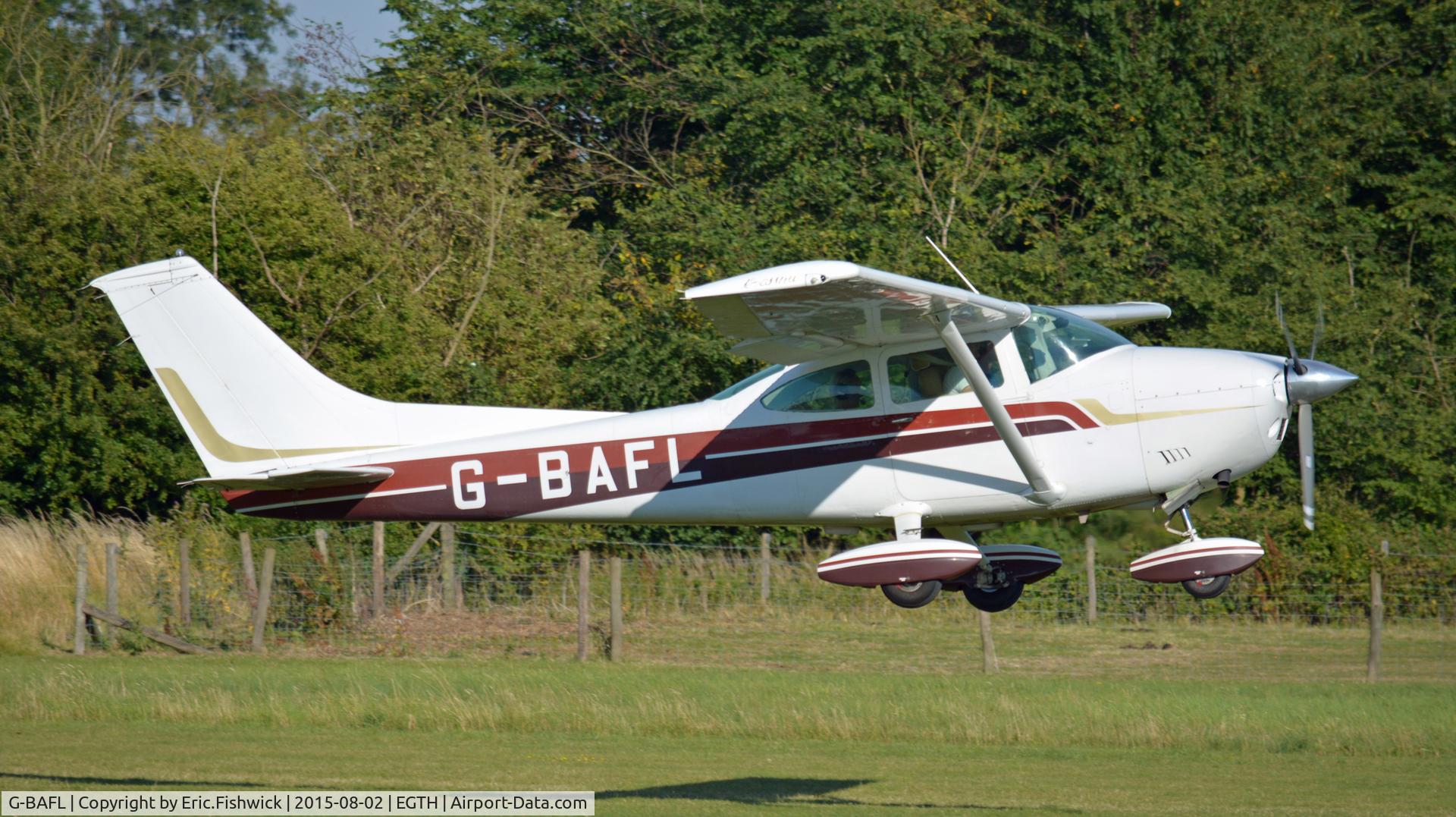 G-BAFL, 1973 Cessna 182P Skylane C/N 182-61469, 42. G-BAFL departing The Shuttleworth Wings and Wheels Airshow, Aug. 2015.