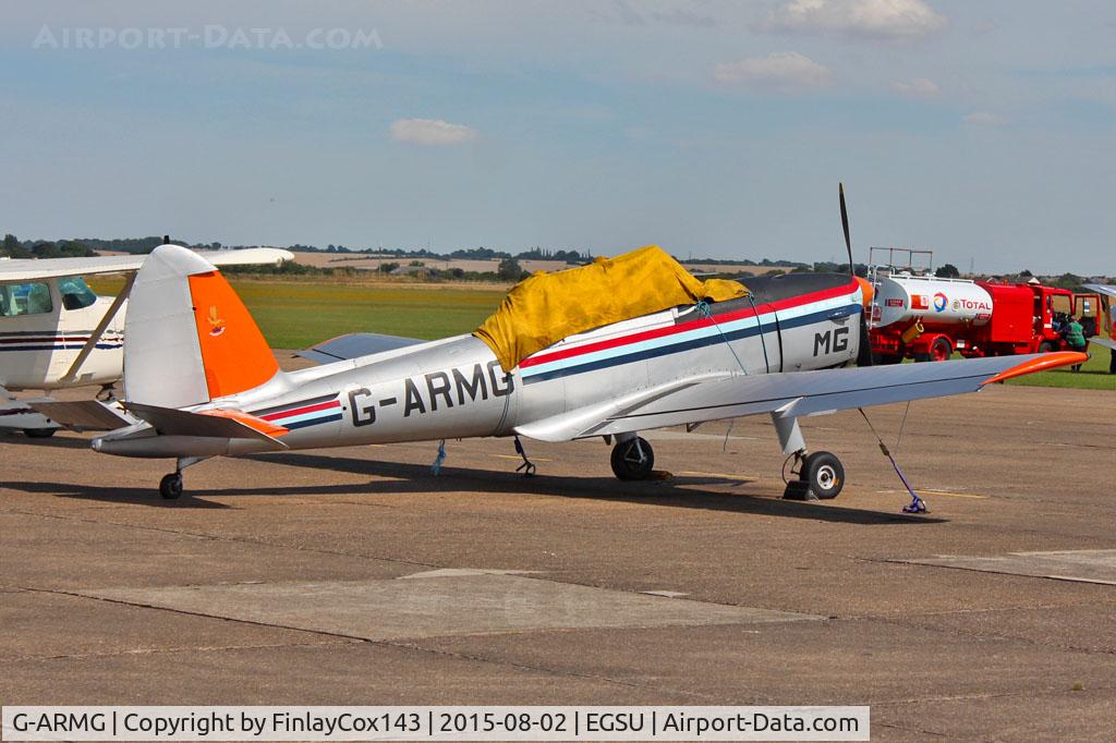 G-ARMG, 1952 De Havilland DHC-1 Chipmunk T.10 C/N C1/0575, Parked up during the Duxford Summer Car Show 2015